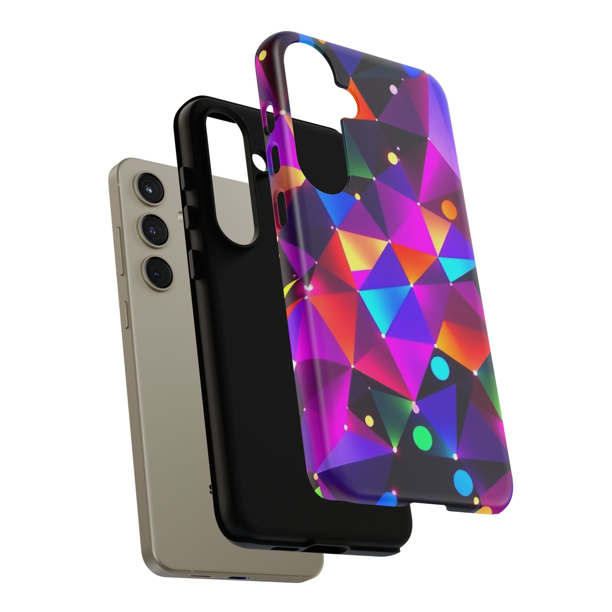 Android OR iPhone Compatible Cases - Colorful Angles Design - Unique Tough Cases
