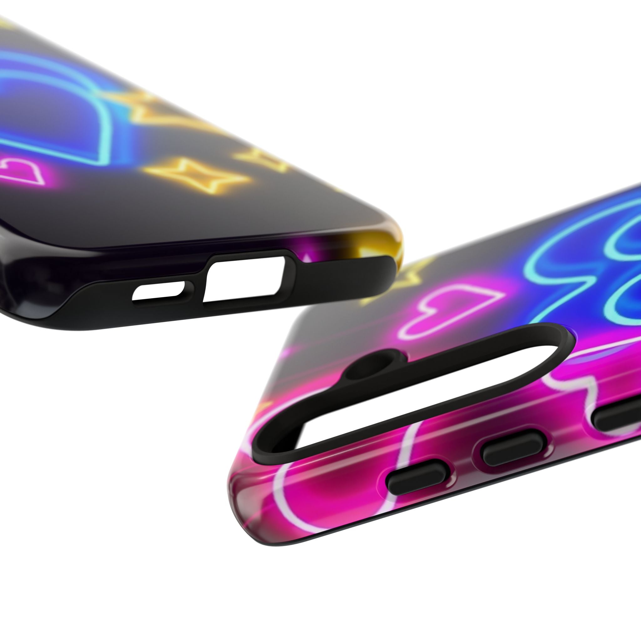 Android OR iPhone Compatible Cases - Neon Love Design - Unique Tough Cases