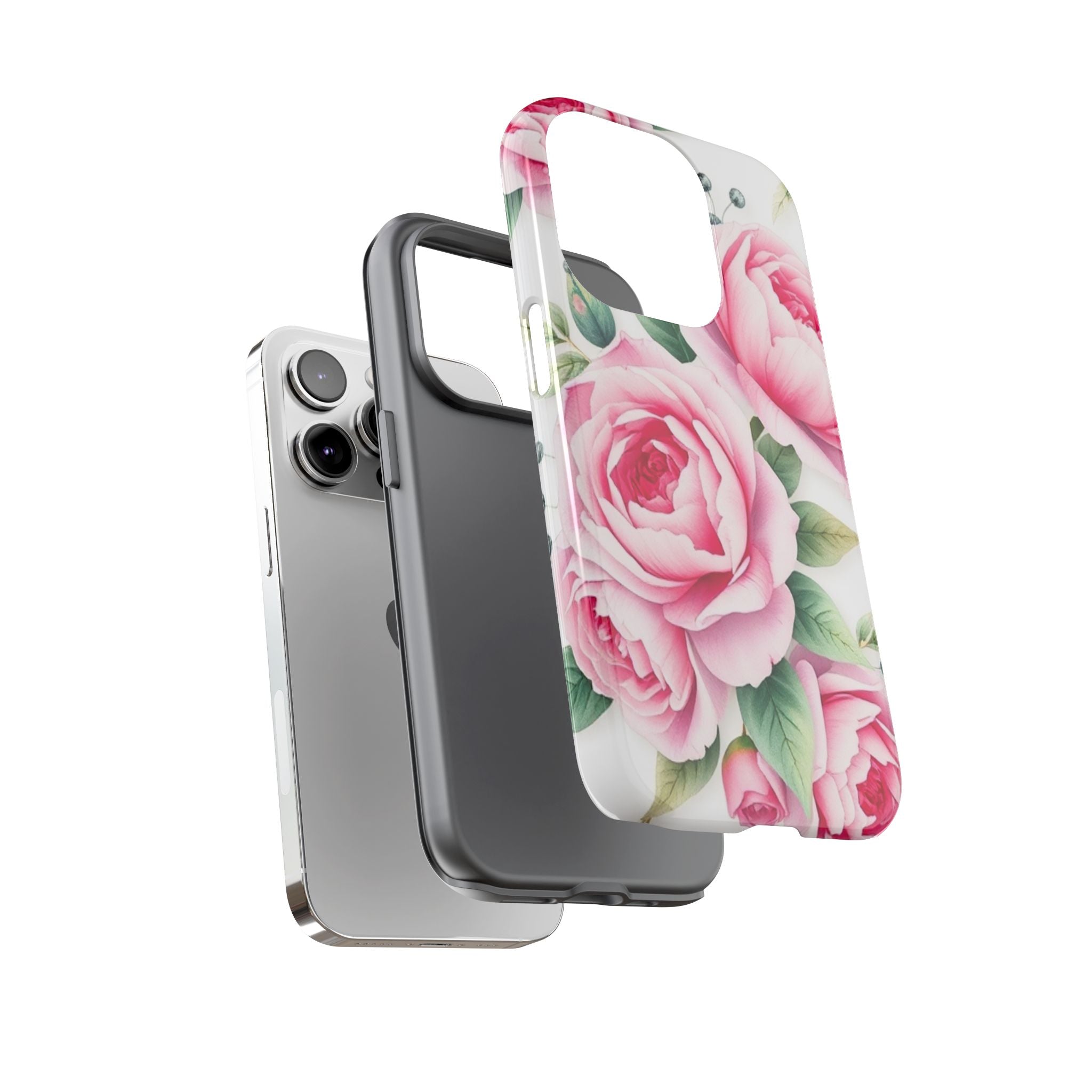 Android OR iPhone Compatible Cases - Pink Flower Design - Unique Tough Cases