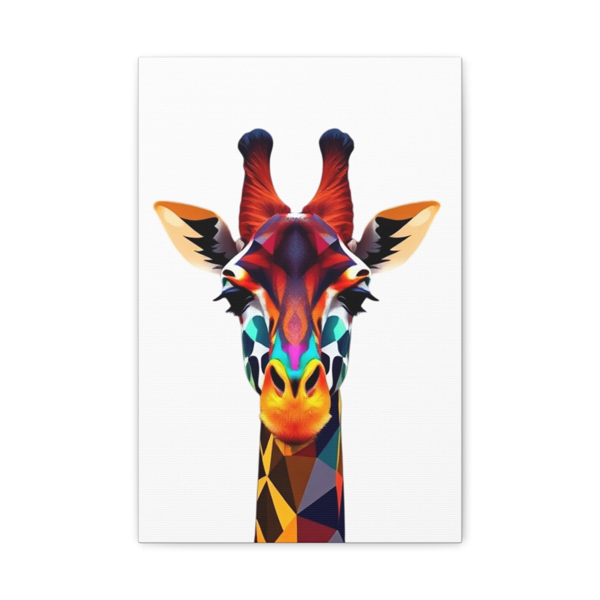 Colorful Giraffe Canvas Art - Vibrant Stretched Wall Decor for Animal Lovers