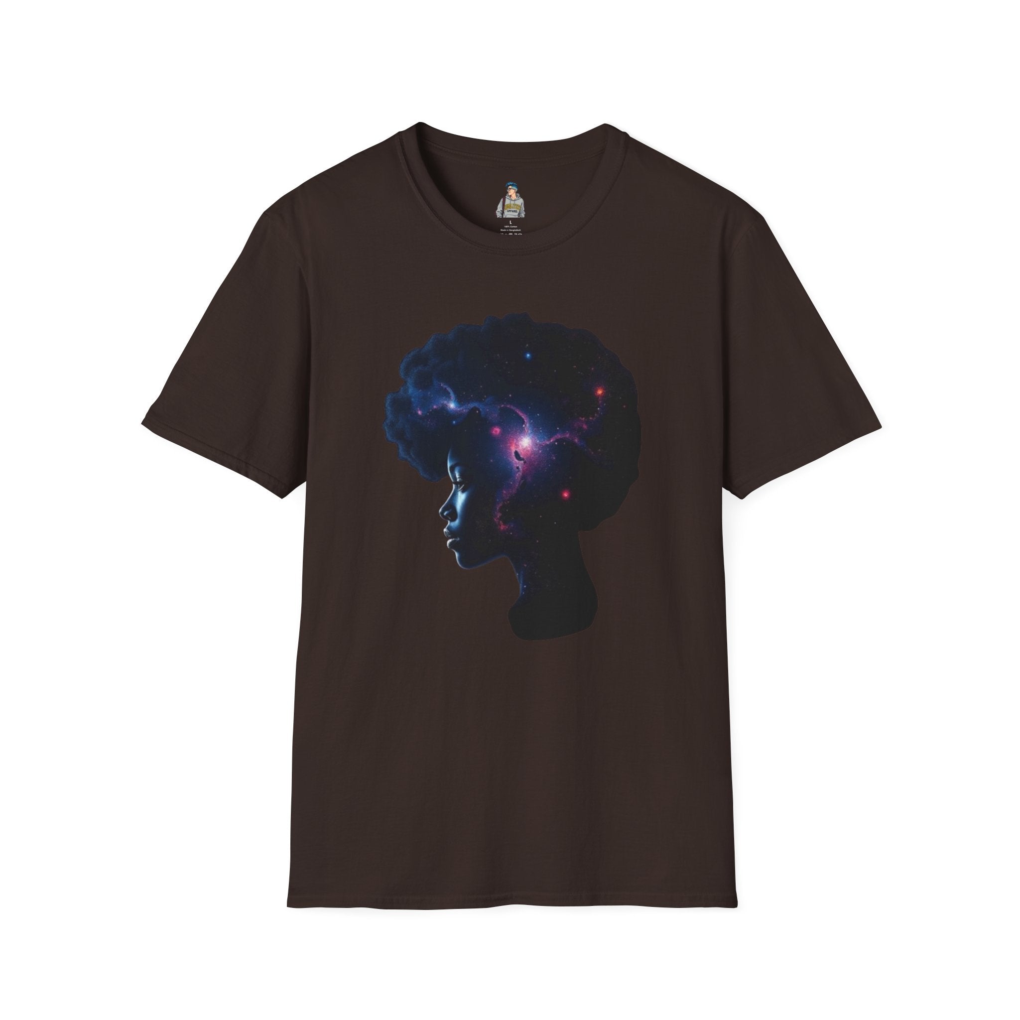 Black Universe Female Silhouette Unisex Softstyle T-Shirt - Celebrate Black Culture