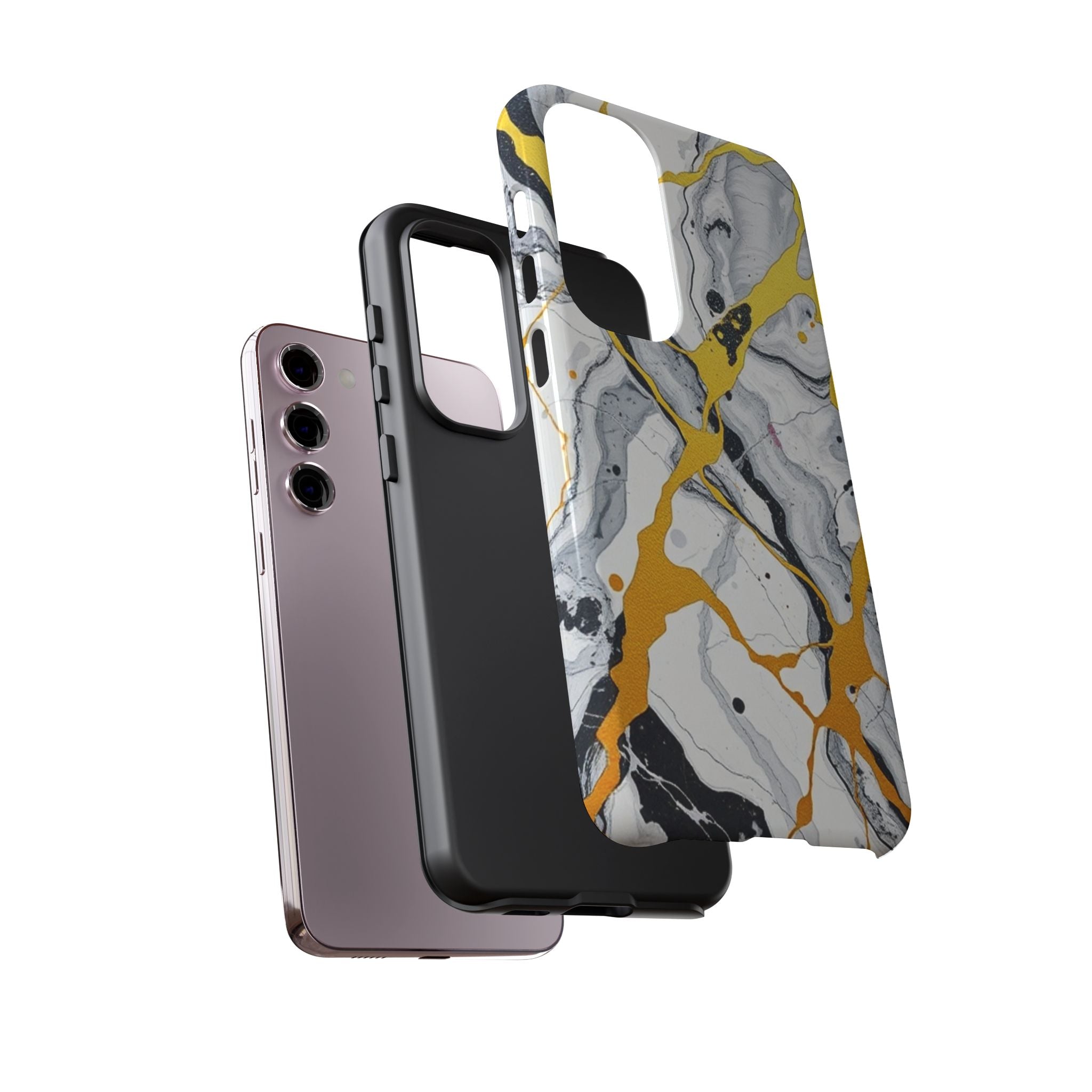 Beautiful Marble and Gold Design Tough Cases For Android & iPhone