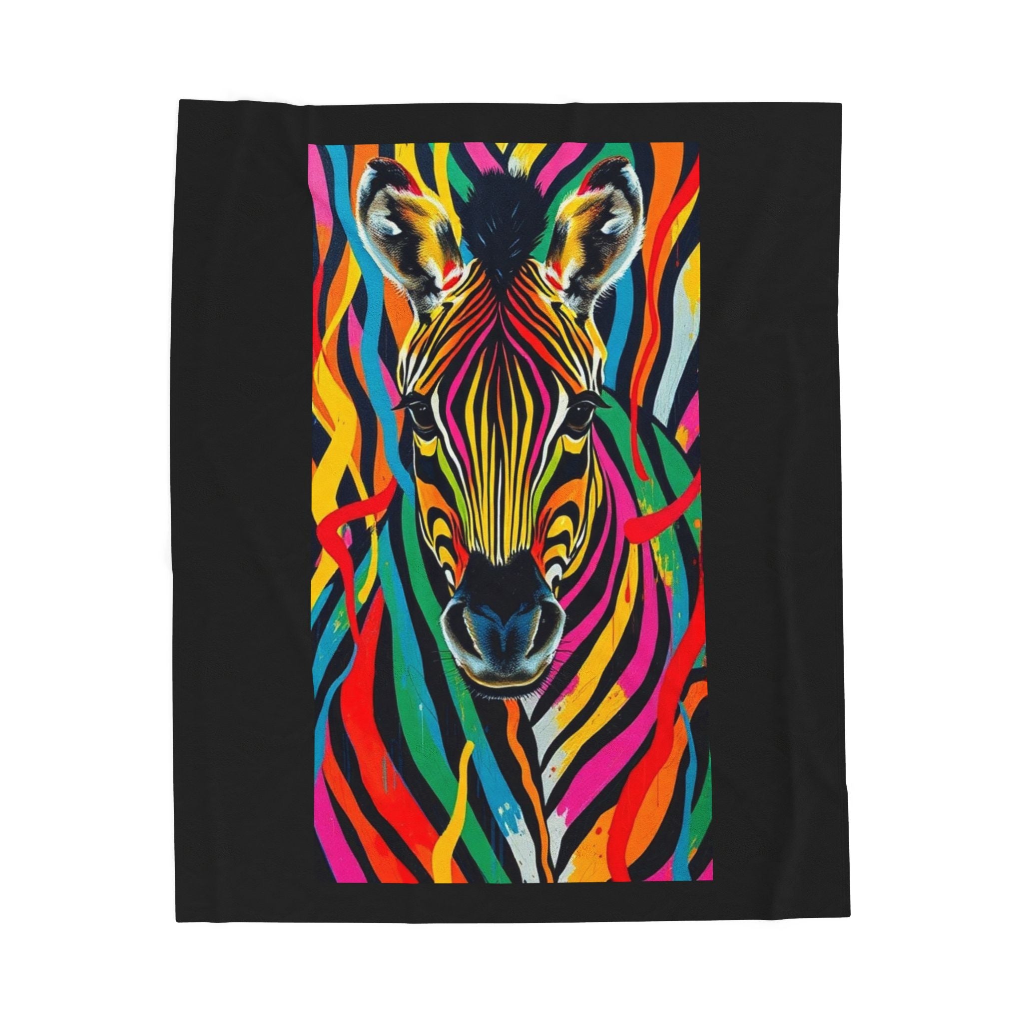 Colorful Zebra Velveteen Plush Blanket – For Comfort and Warmth