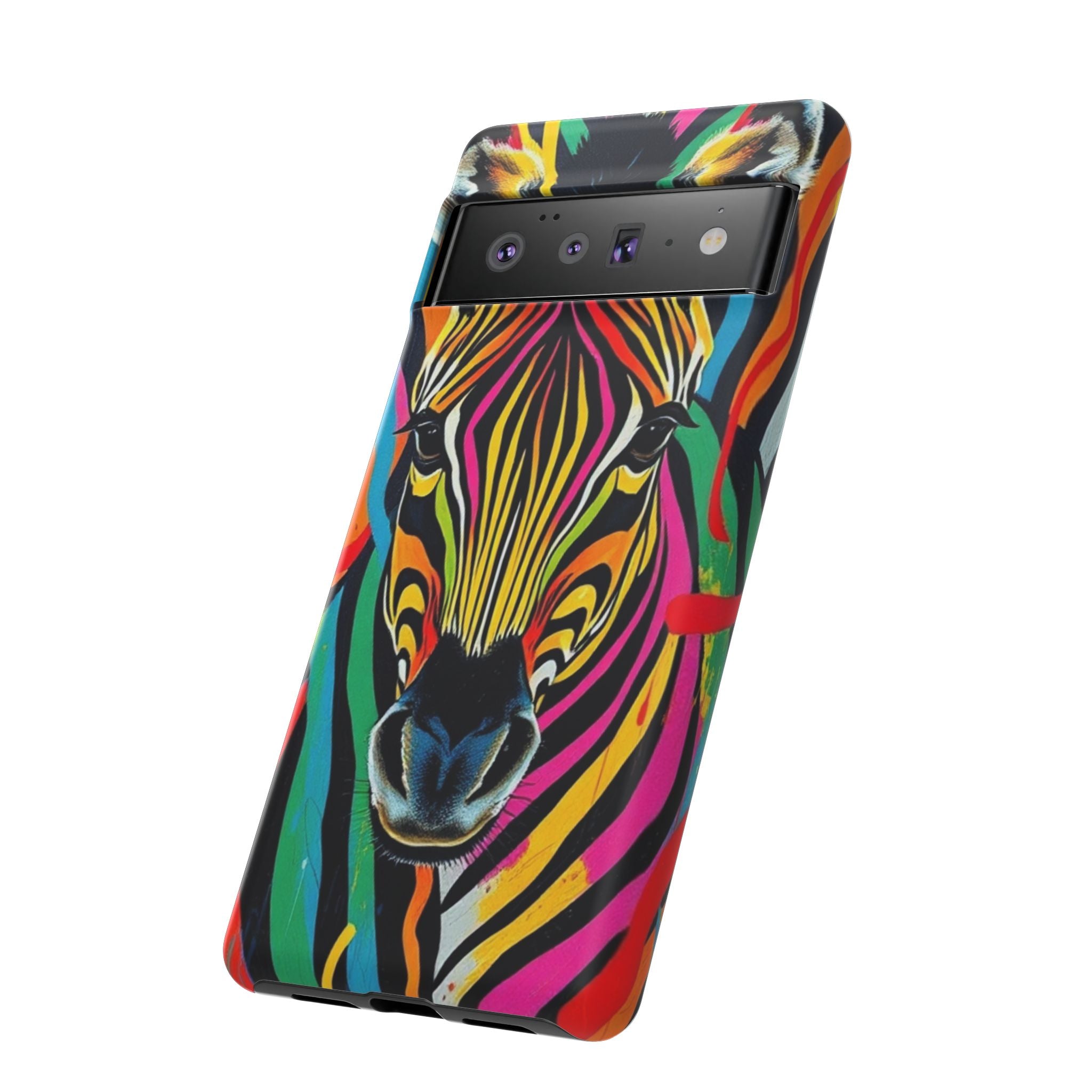 Android OR iPhone Compatible Cases - Rainbow Zebra Design - Unique Tough Cases