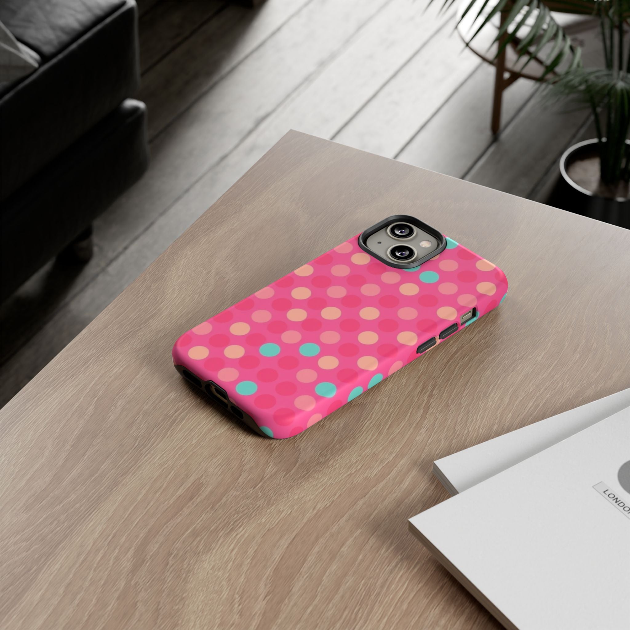 Android OR iPhone Protective Cases - Retro Polka Dots Pattern Tough Case