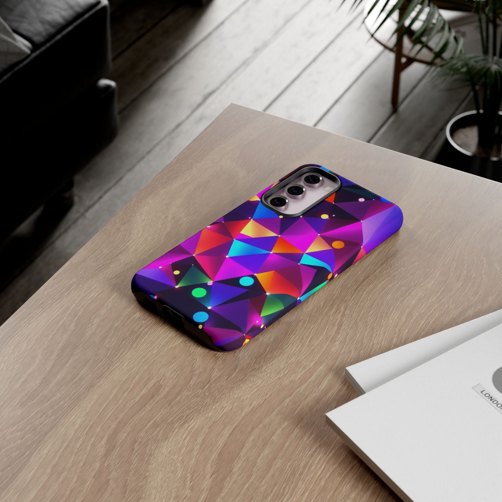 Android OR iPhone Compatible Cases - Colorful Angles Design - Unique Tough Cases