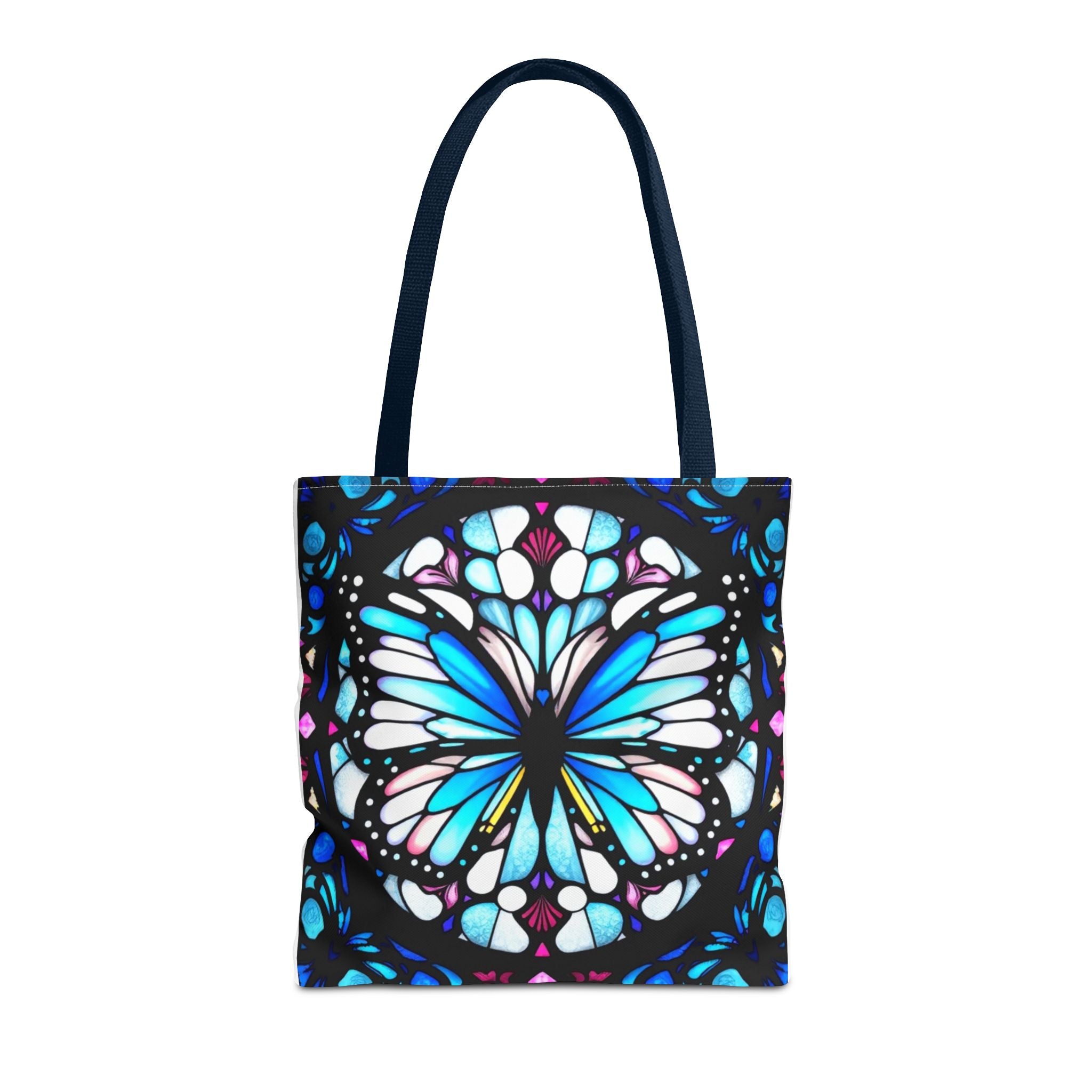 Colorful Butterfly Stained Glass Design Tote Bag