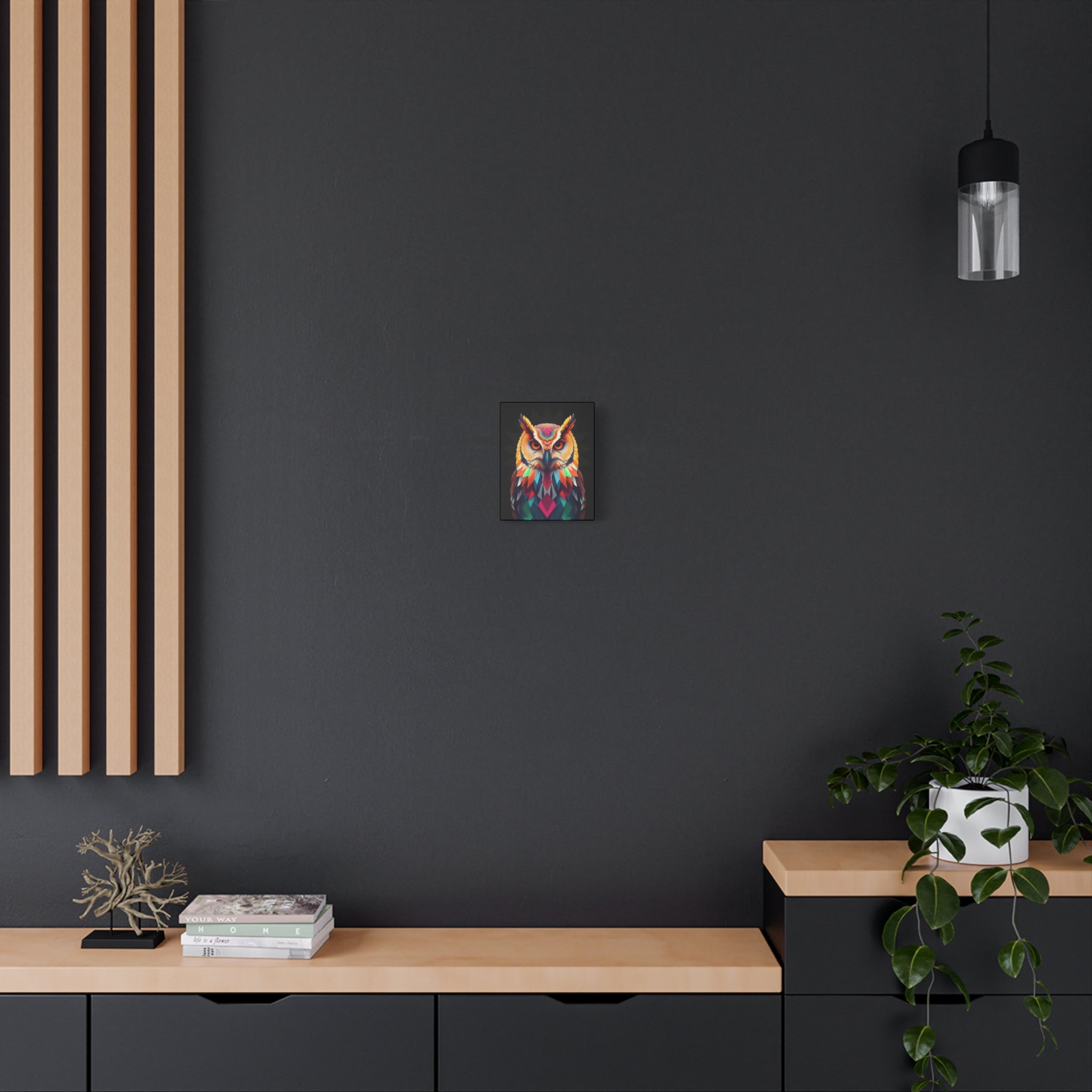 Colorful Owl Canvas Wall Art - 1.25" Stretched Matte