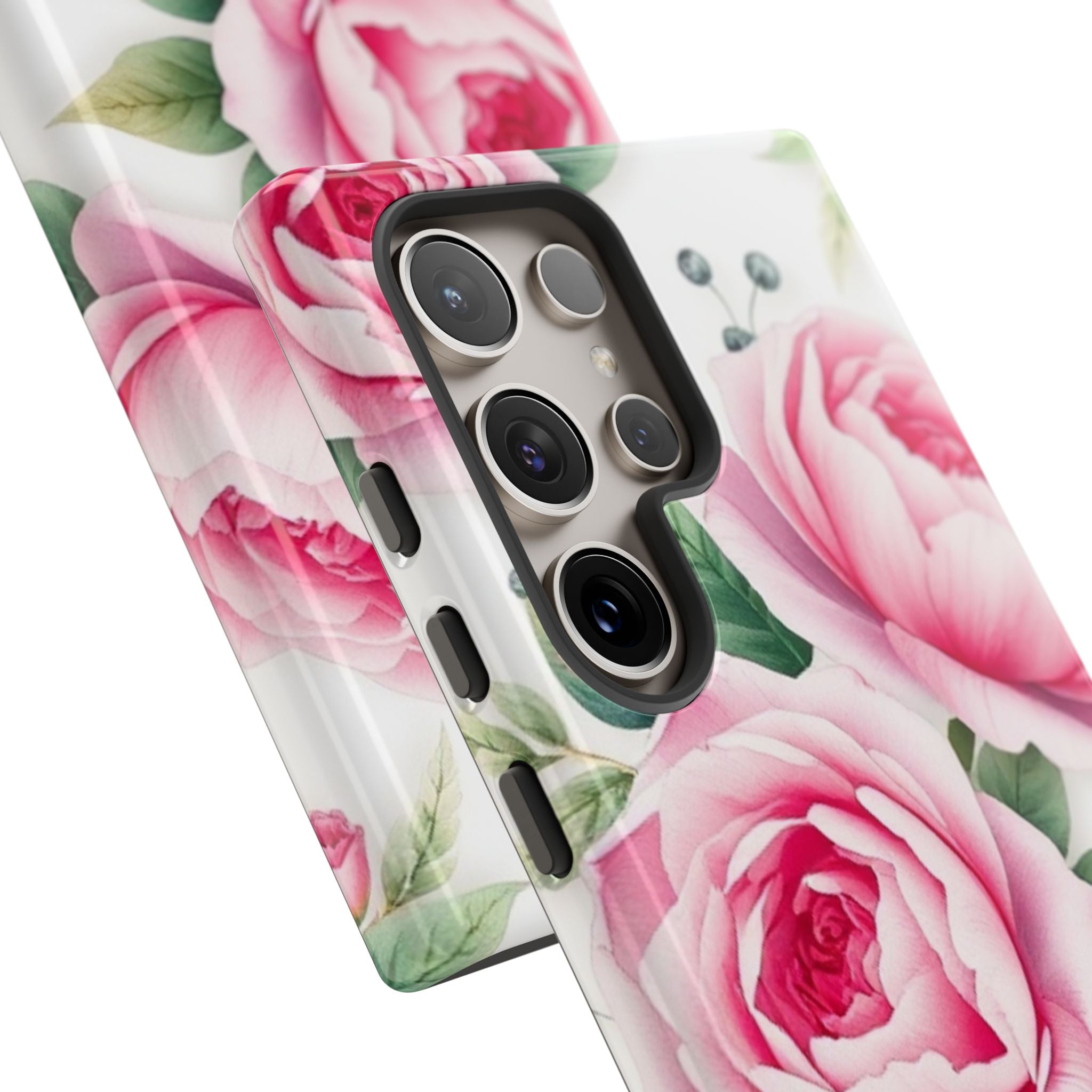 Android OR iPhone Compatible Cases - Pink Flower Design - Unique Tough Cases