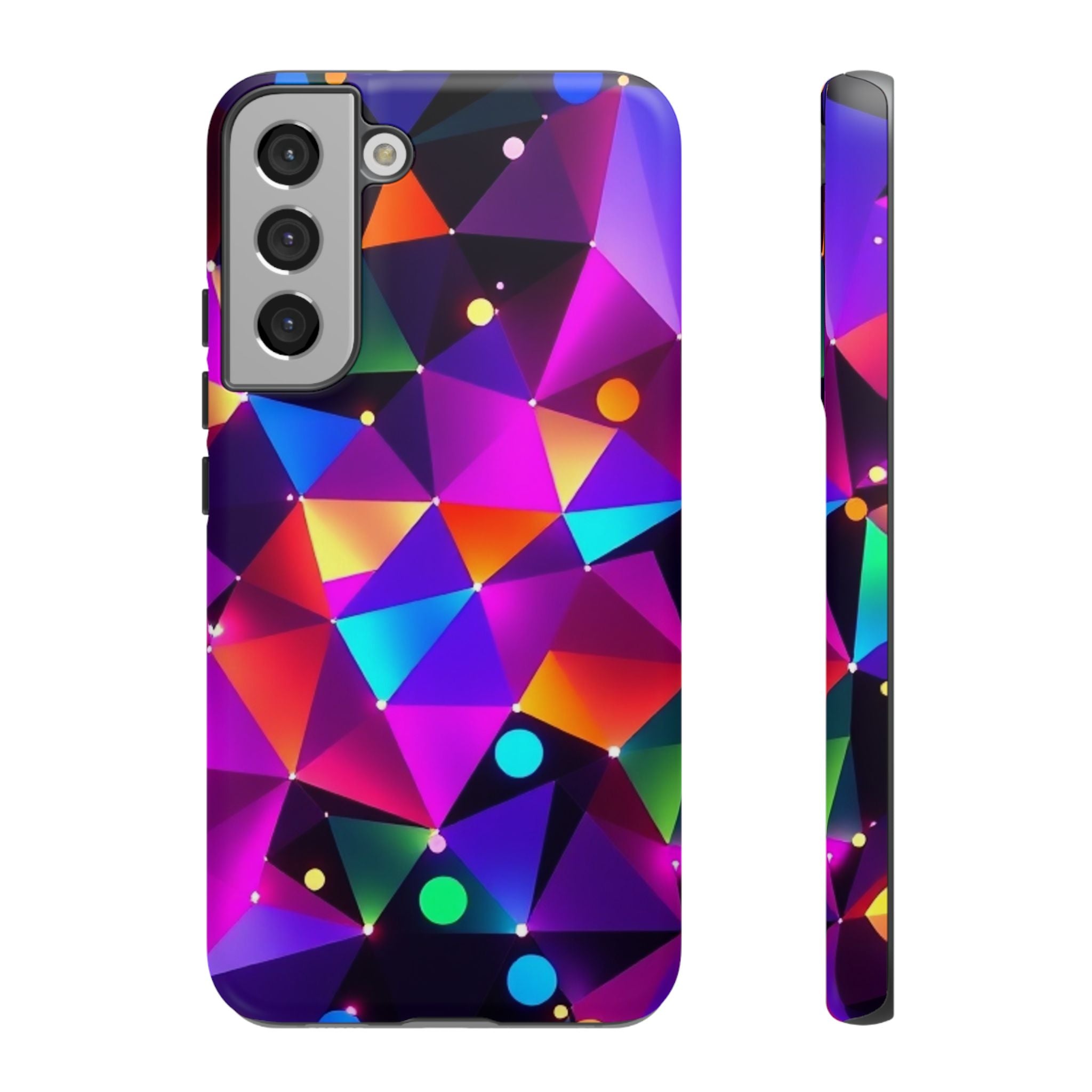 Android OR iPhone Compatible Cases - Colorful Angles Design - Unique Tough Cases