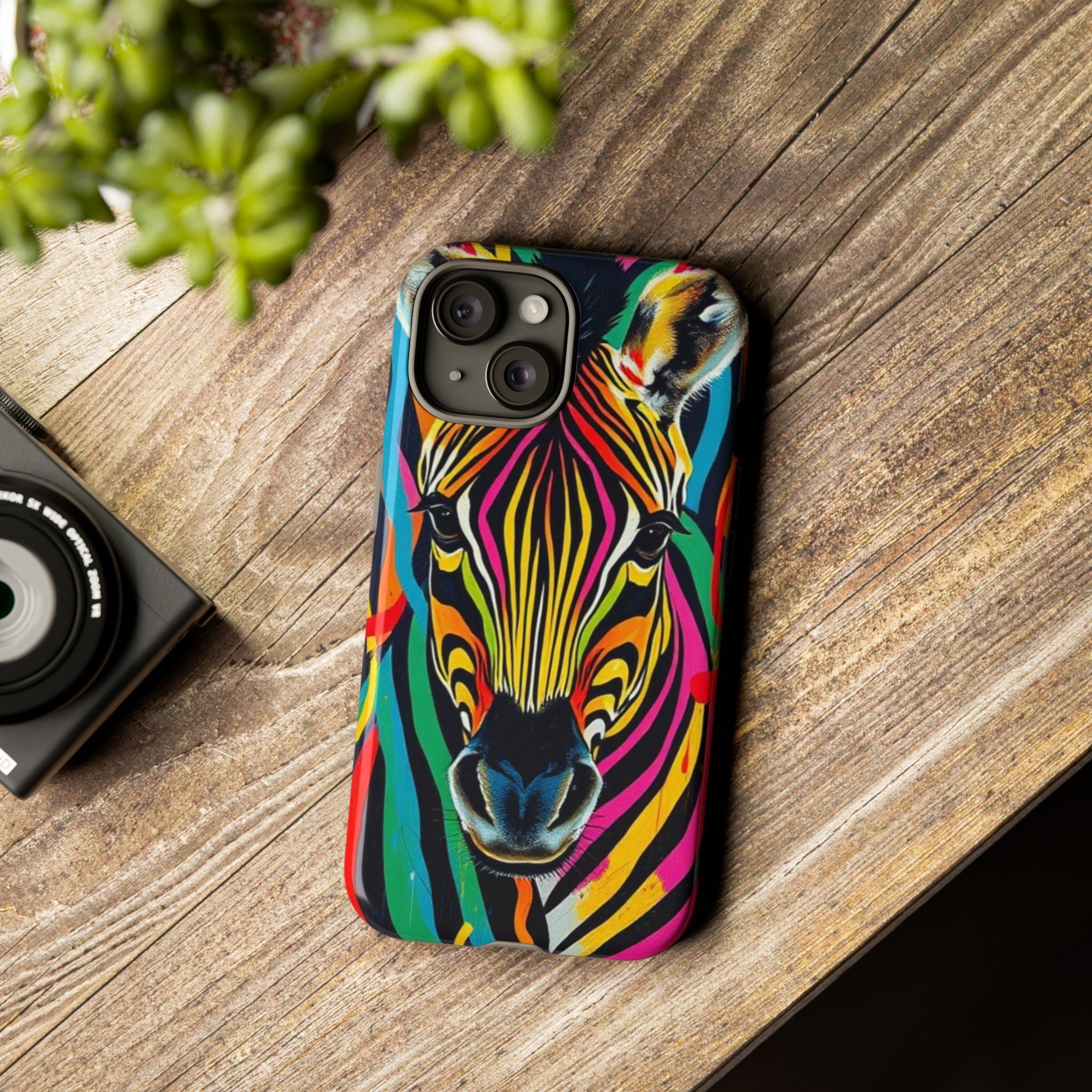 Android OR iPhone Compatible Cases - Rainbow Zebra Design - Unique Tough Cases