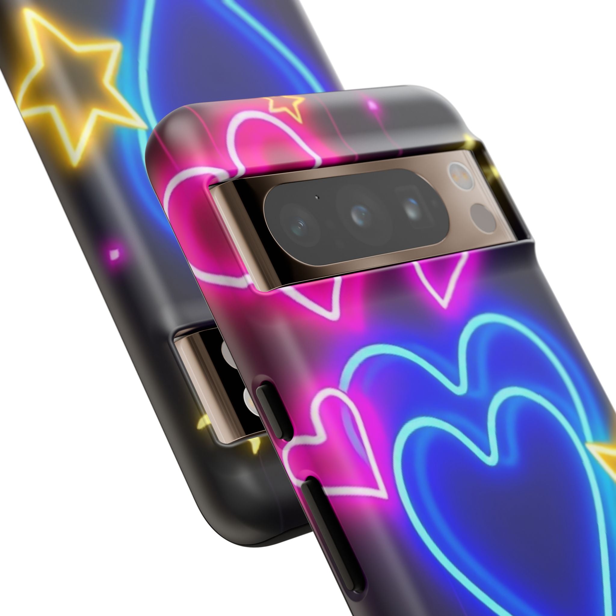 Android OR iPhone Compatible Cases - Neon Love Design - Unique Tough Cases