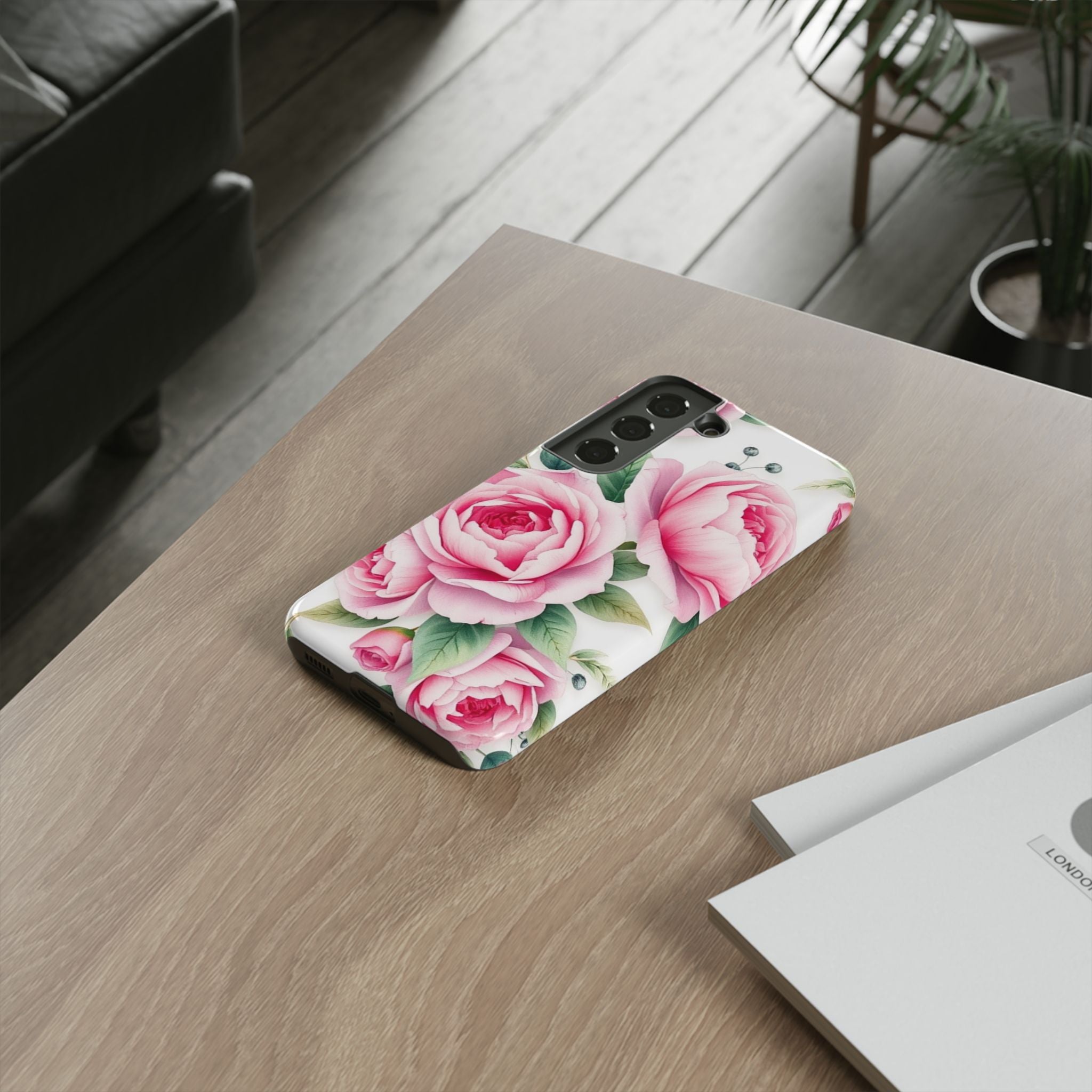 Android OR iPhone Compatible Cases - Pink Flower Design - Unique Tough Cases