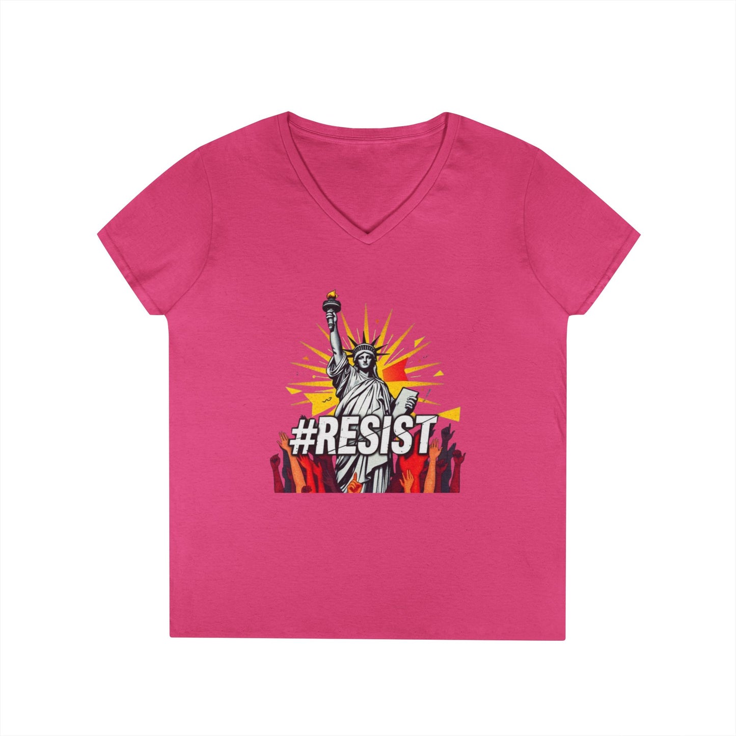 #RESIST Ladies' V-Neck T-Shirt - Empowering Activism Apparel