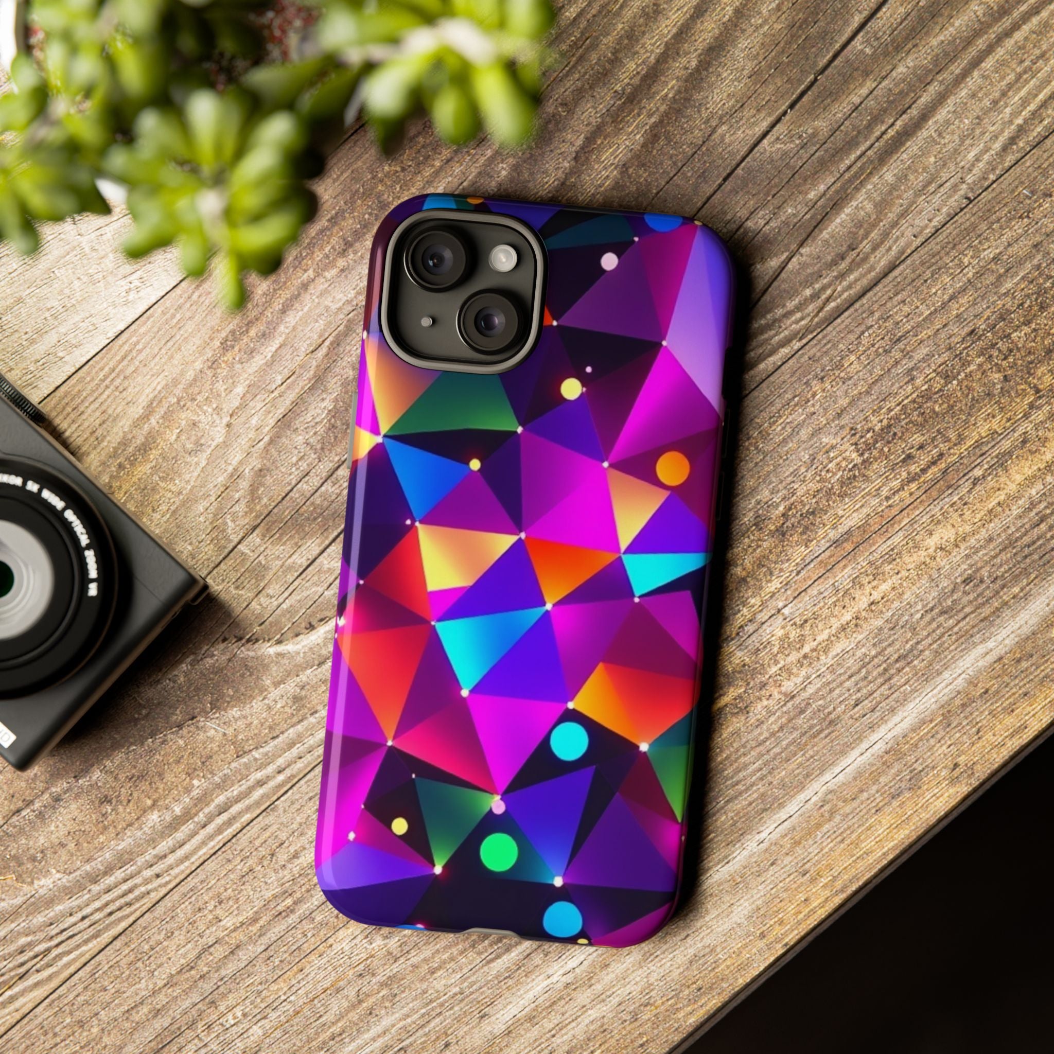 Android OR iPhone Compatible Cases - Colorful Angles Design - Unique Tough Cases