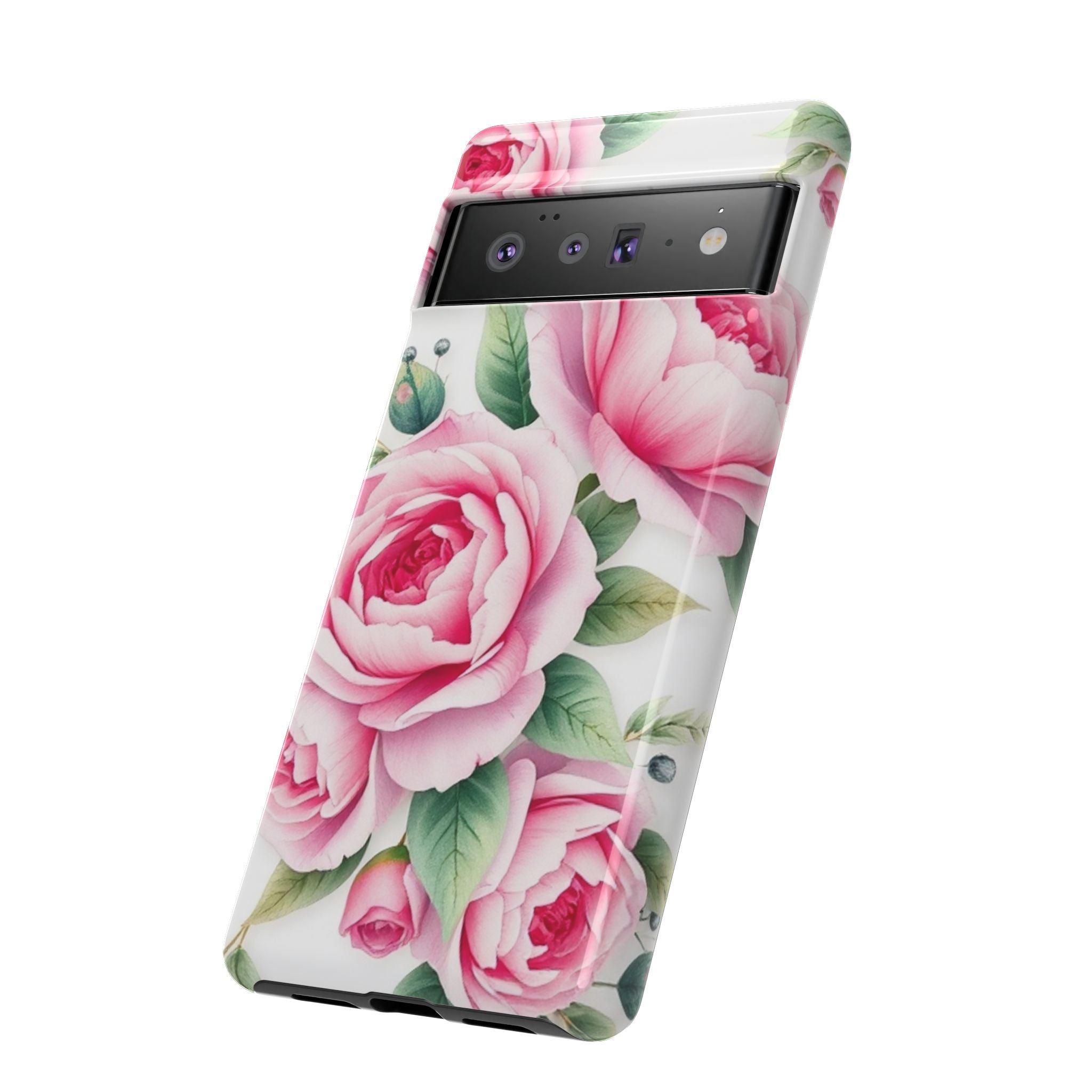 Android OR iPhone Compatible Cases - Pink Flower Design - Unique Tough Cases