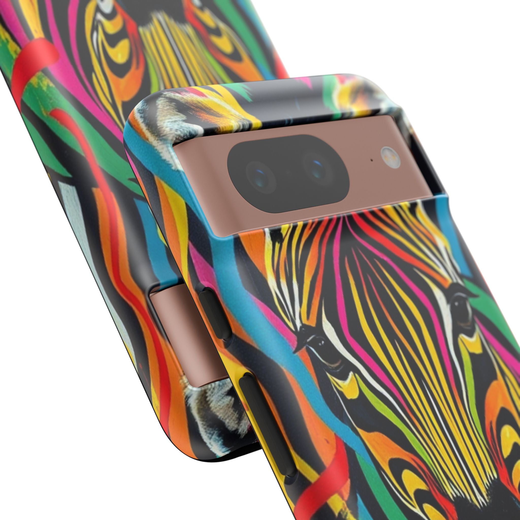 Android OR iPhone Compatible Cases - Rainbow Zebra Design - Unique Tough Cases