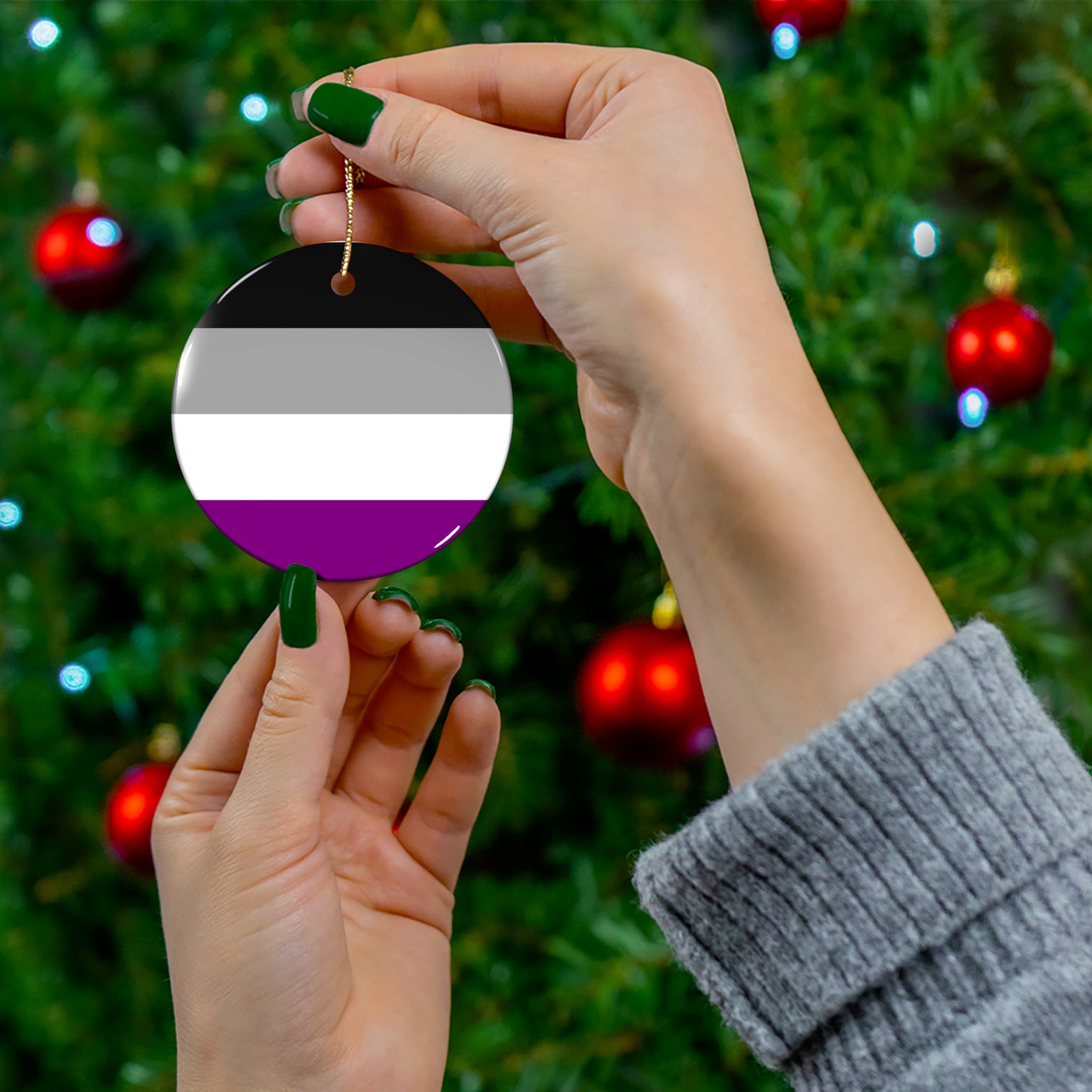 Asexual Pride-Themed Ceramic Ornament Set - 4 Unique Shapes for Celebrations and Decor