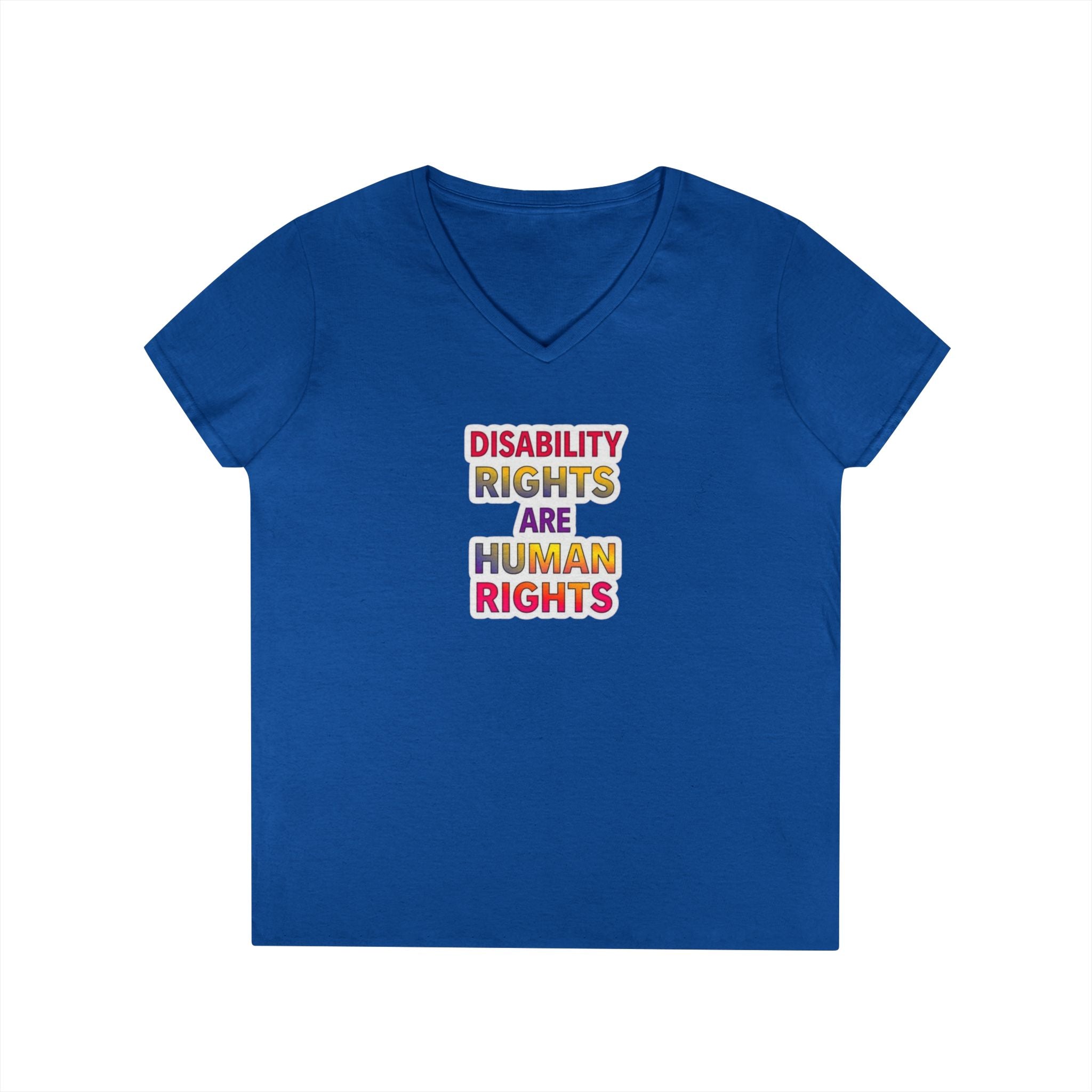 Empowering Ladies' V-Neck T-Shirt - Disability Rights Are Human Rights