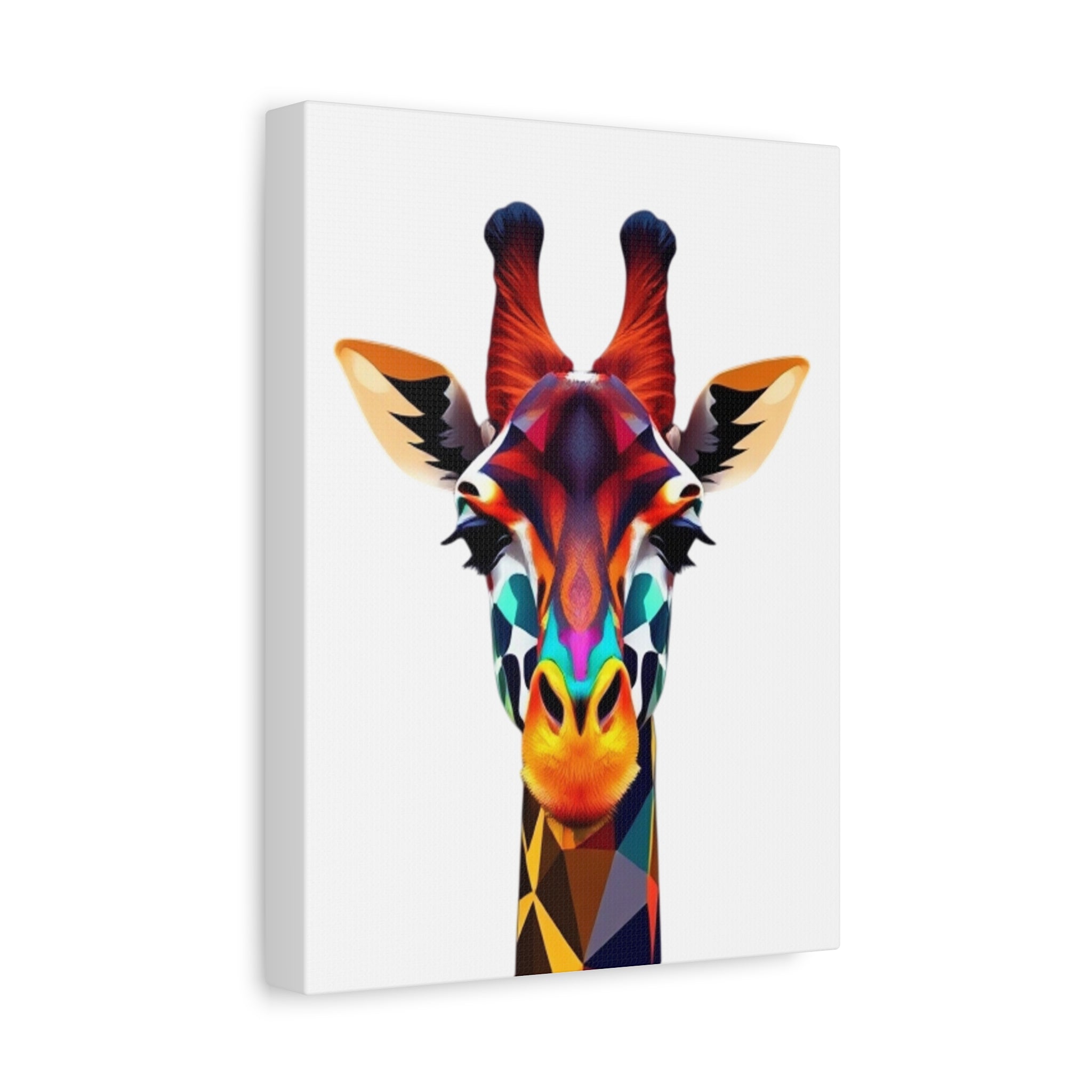 Colorful Giraffe Canvas Art - Vibrant Stretched Wall Decor for Animal Lovers