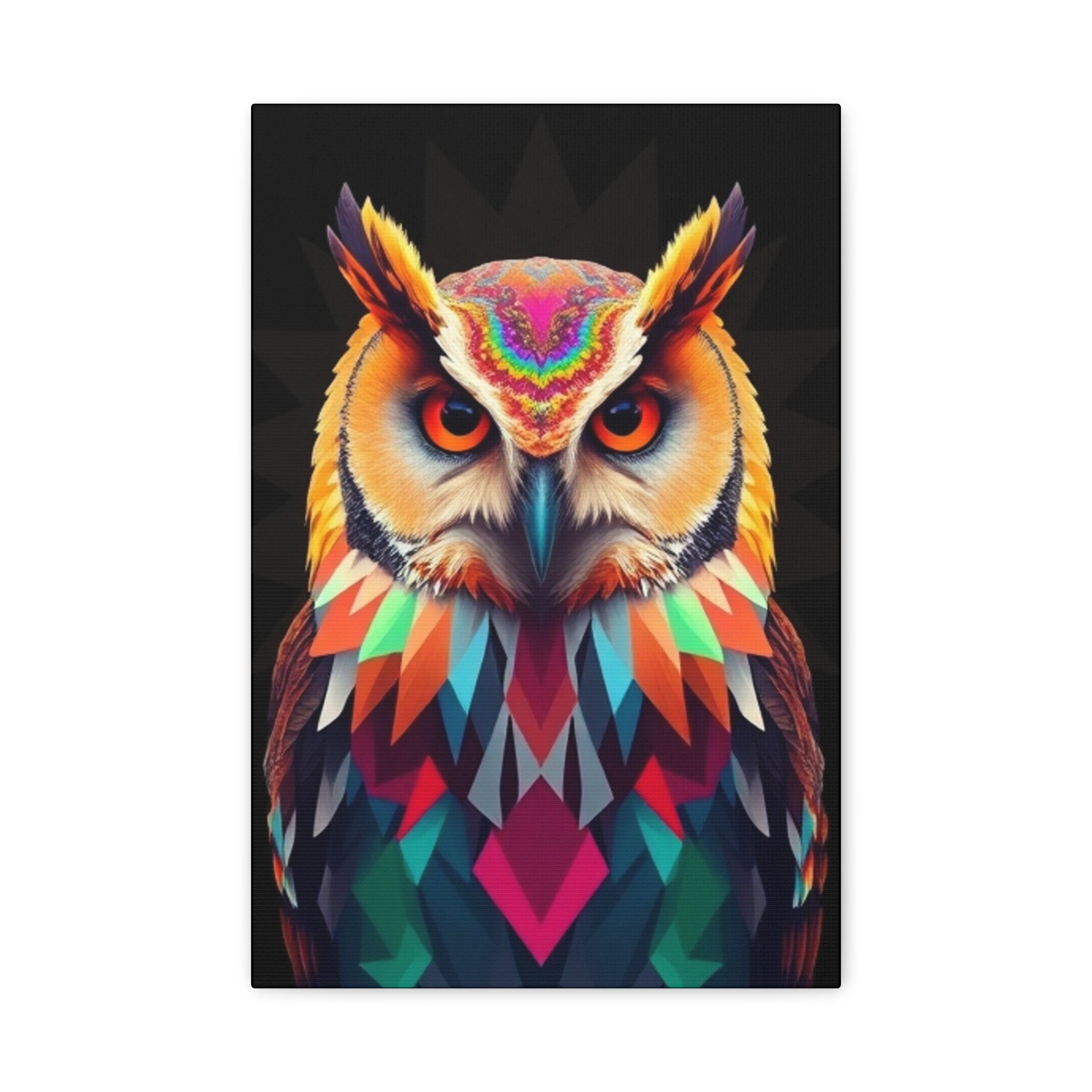 Colorful Owl Canvas Wall Art - 1.25" Stretched Matte