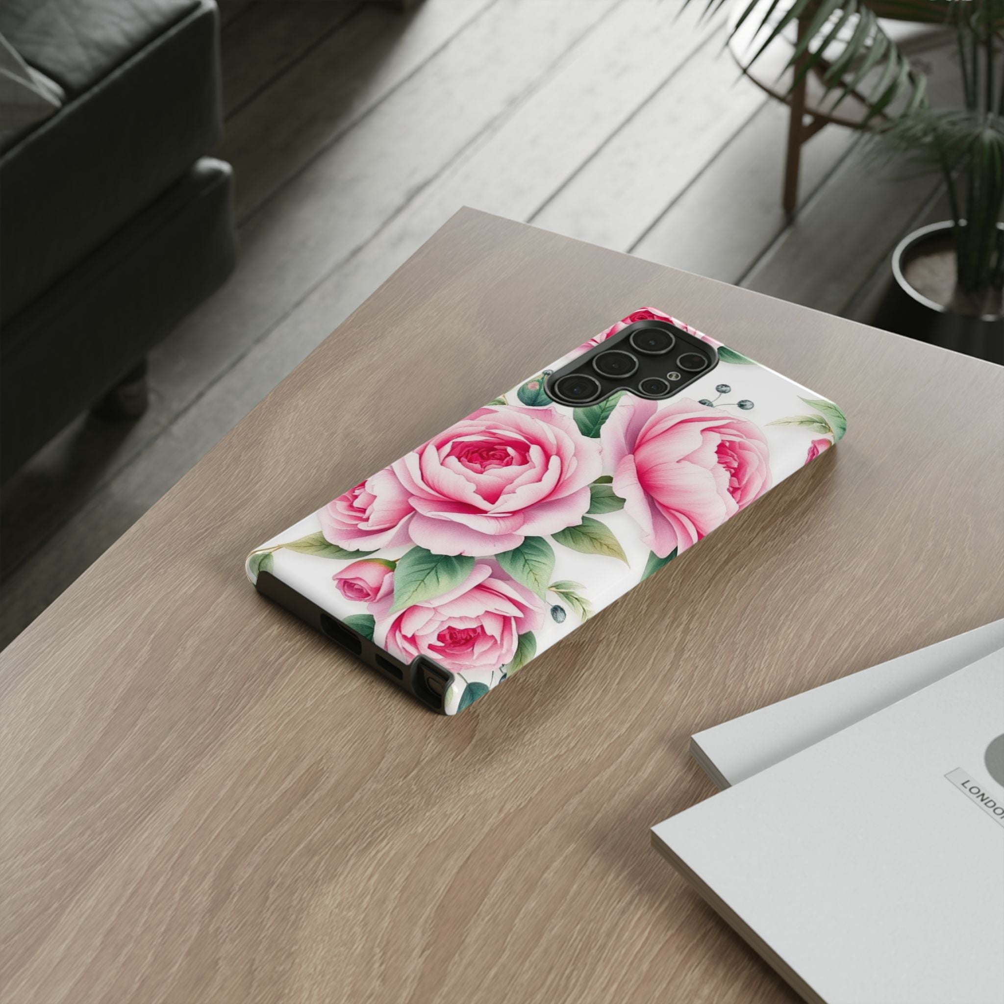 Android OR iPhone Compatible Cases - Pink Flower Design - Unique Tough Cases