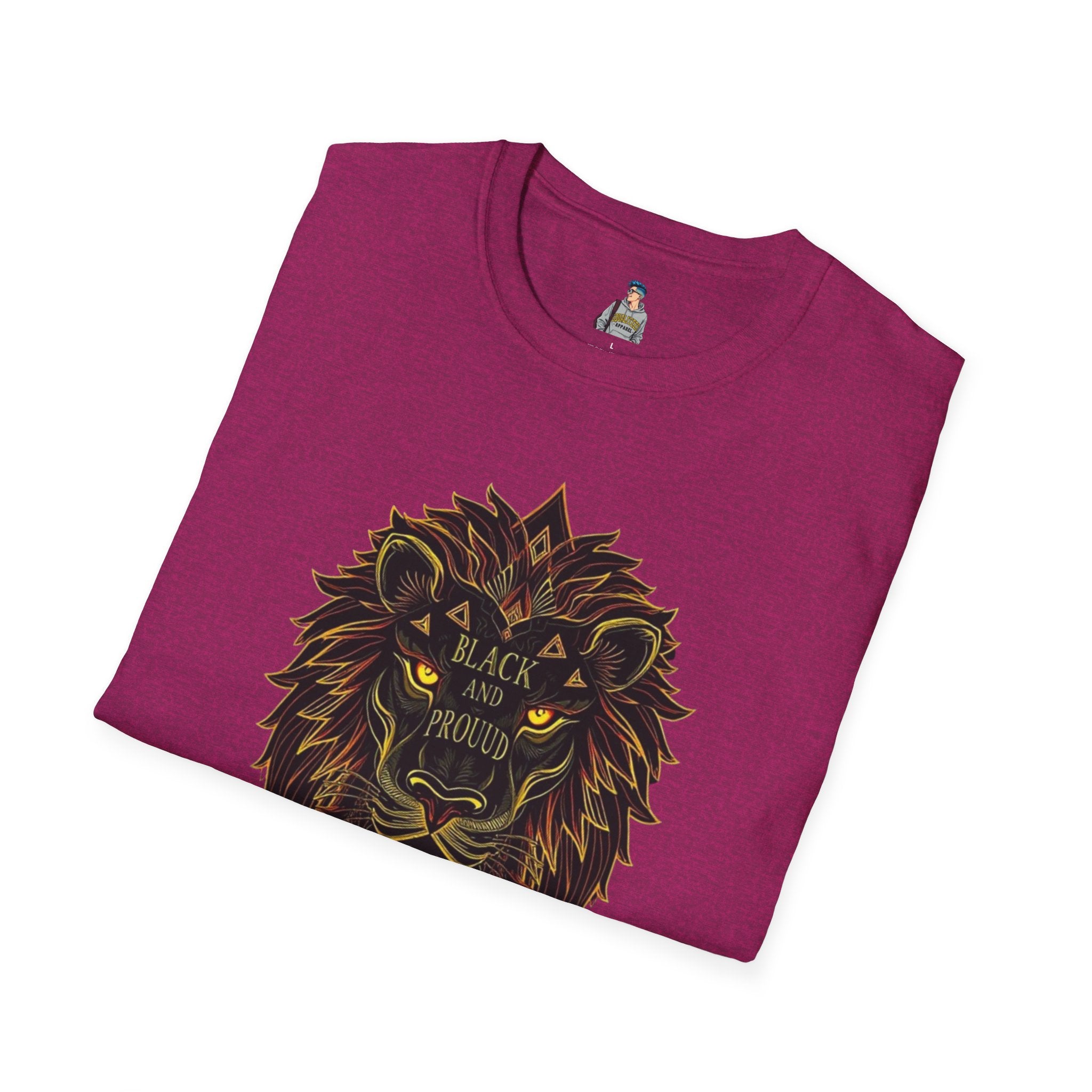 Black & Proud Lion Softstyle T-Shirt - Unisex Graphic Tee