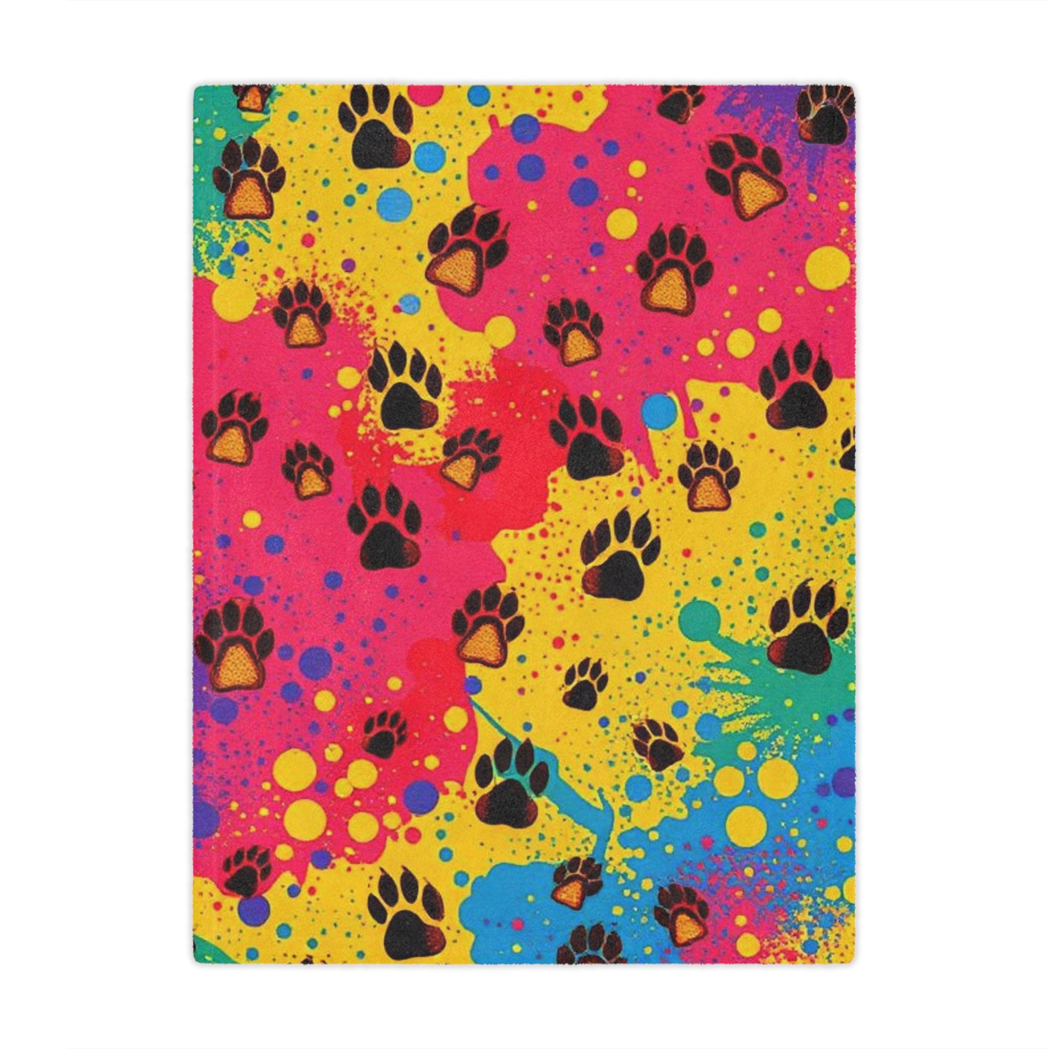 Colorful Puppy Paws - Microfiber Blanket