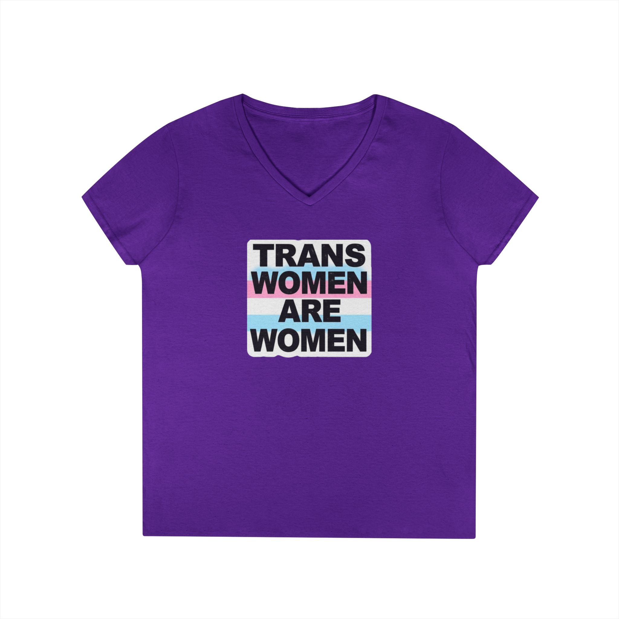 Trans Women Are Women V-Neck T-Shirt - Empowerment Tee for Allies