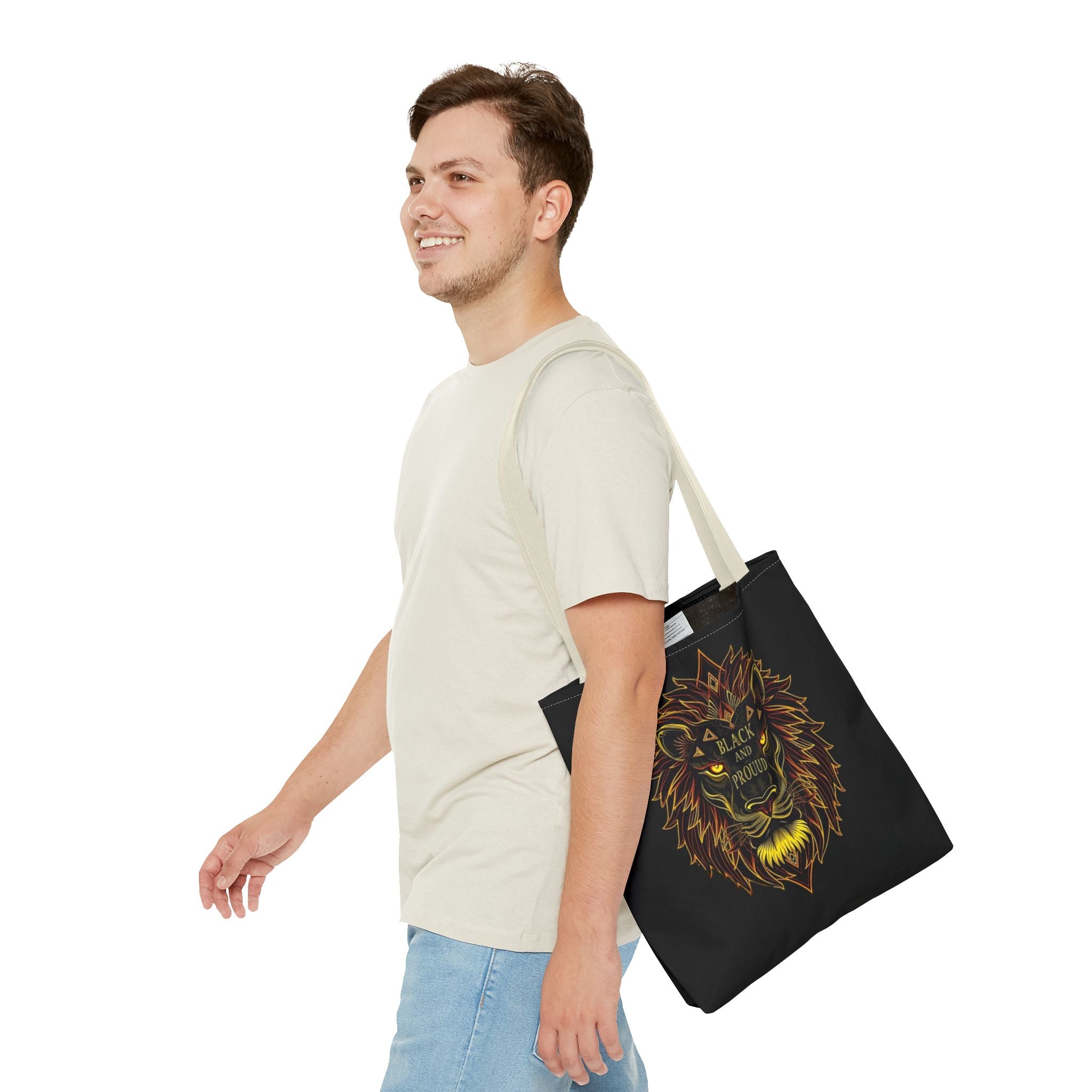 Black and Proud Lion Tote Bag