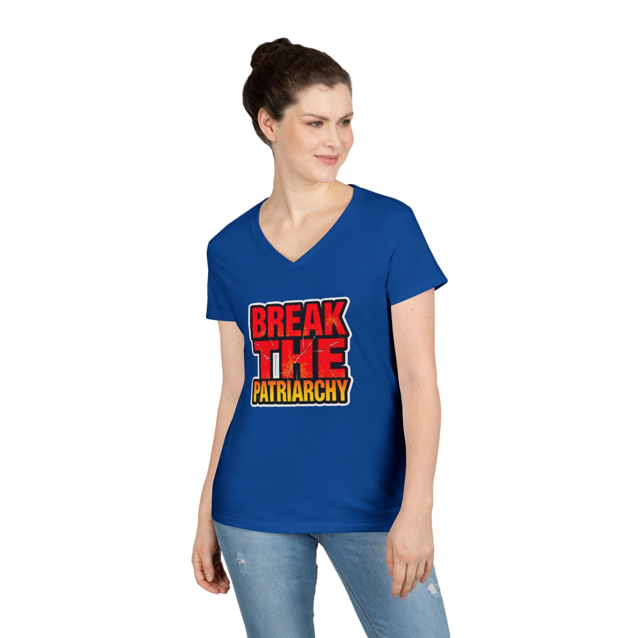 Women's Empowerment V-Neck T-Shirt - Break The Patriarchy