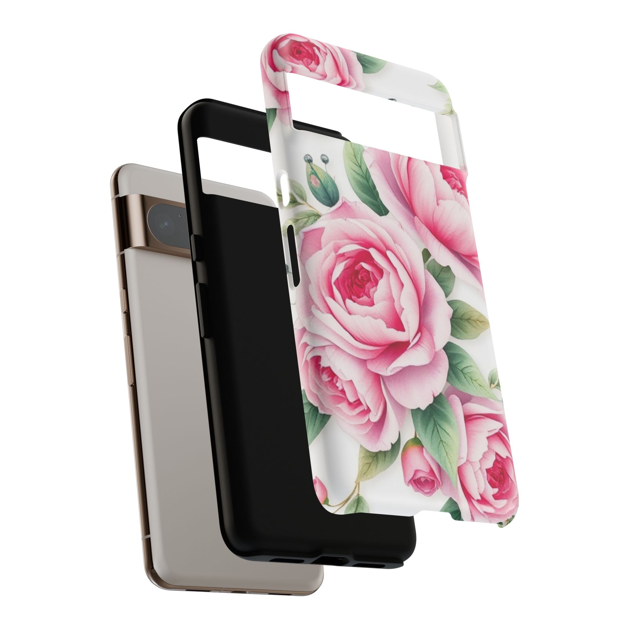 Android OR iPhone Compatible Cases - Pink Flower Design - Unique Tough Cases