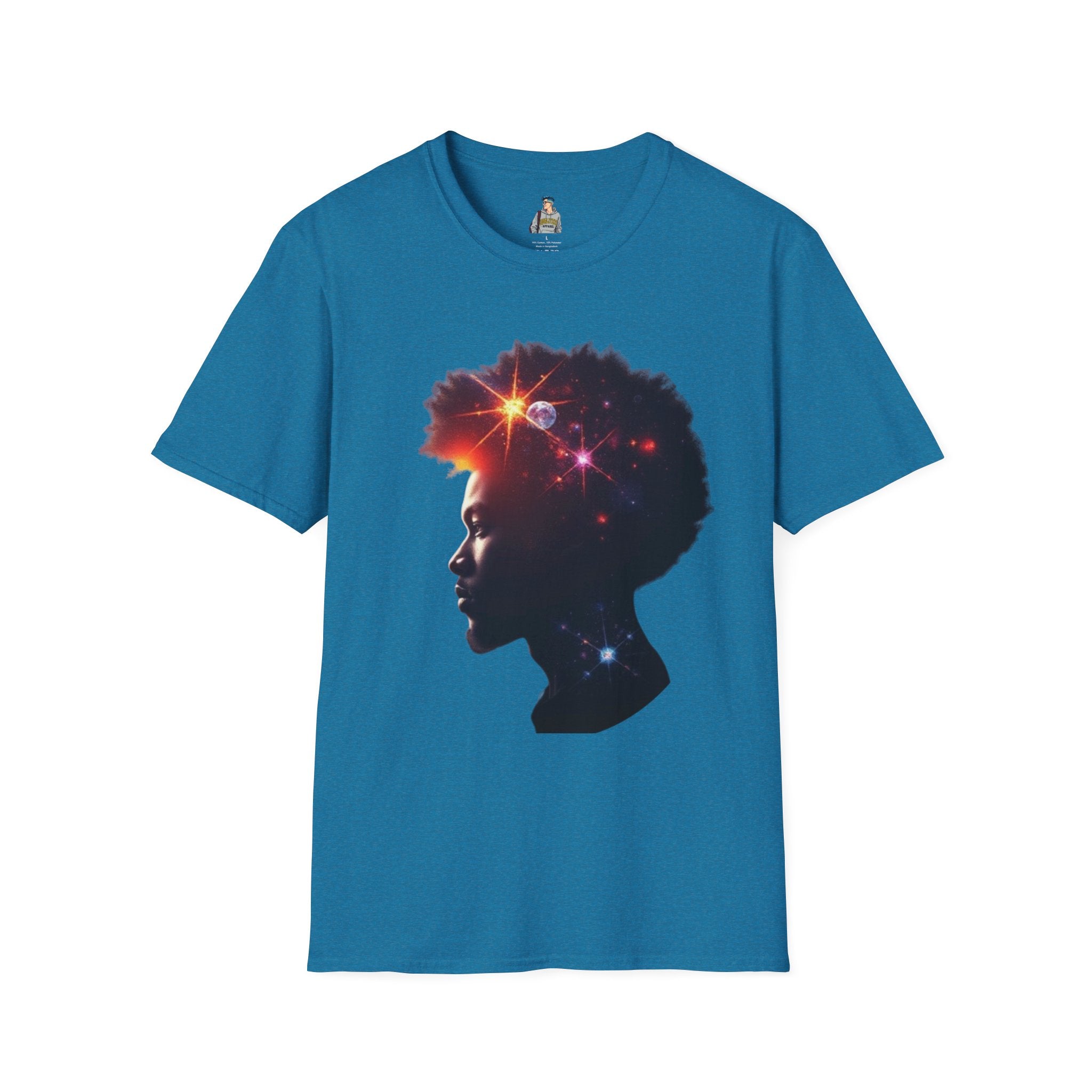 Black Universe Male Silhouette Unisex Softstyle T-Shirt - Celebrate Black Culture