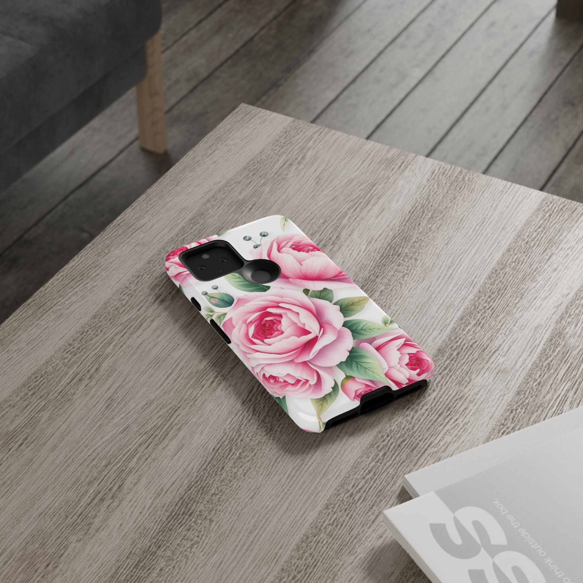 Android OR iPhone Compatible Cases - Pink Flower Design - Unique Tough Cases
