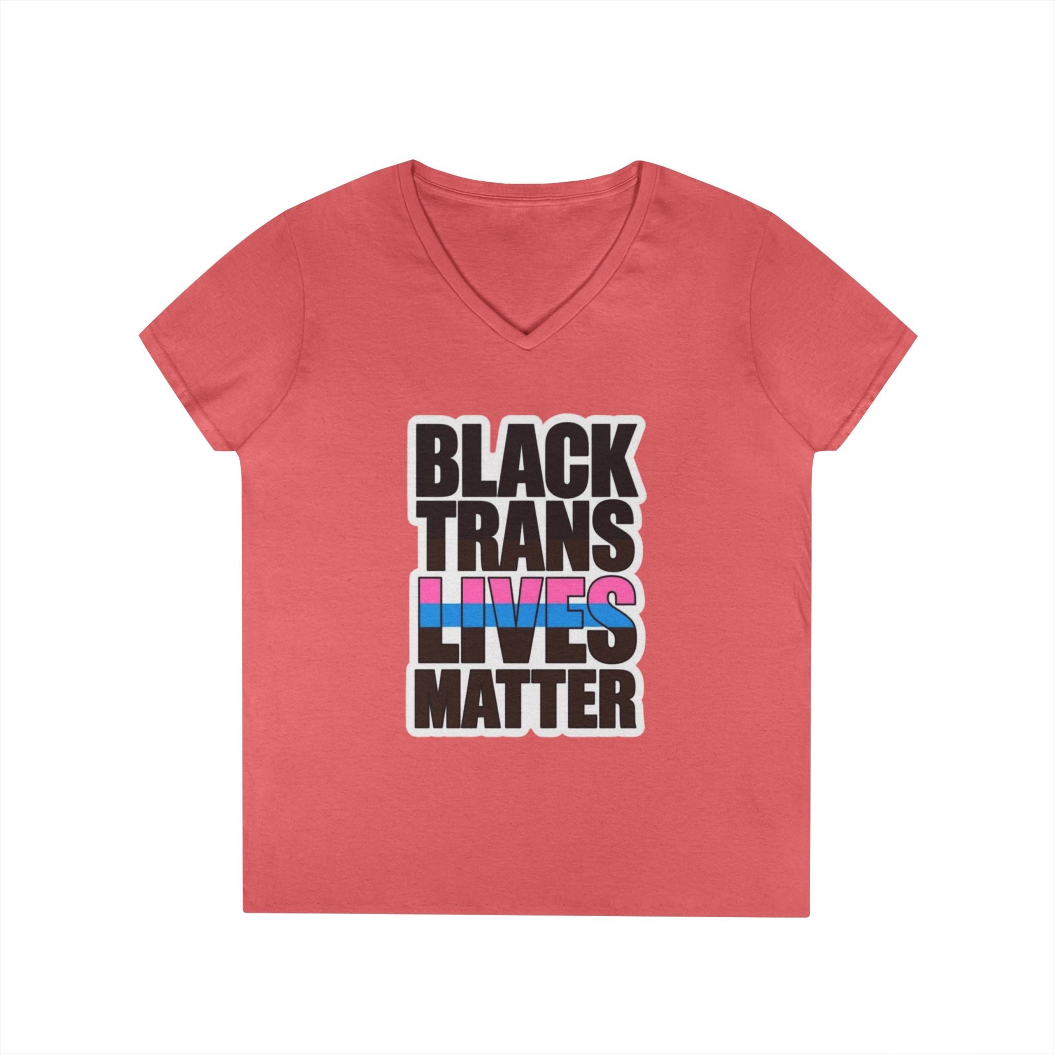 Black Trans Lives Matter V-Neck T-Shirt - Empowering Pride Apparel