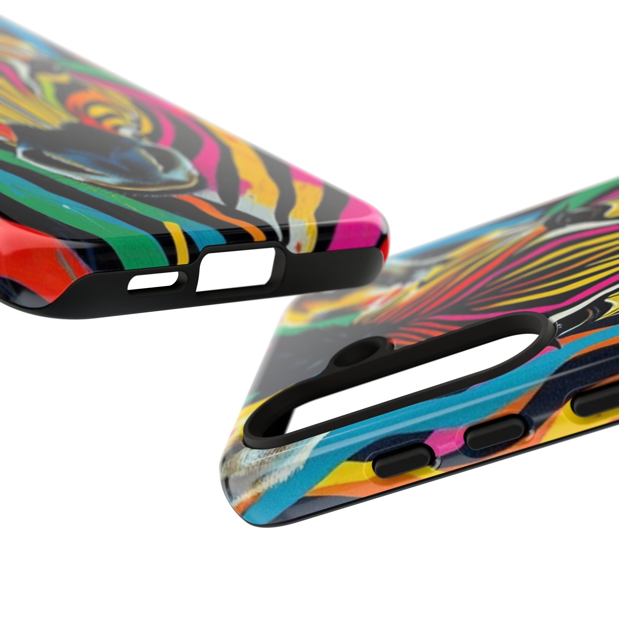 Android OR iPhone Compatible Cases - Rainbow Zebra Design - Unique Tough Cases