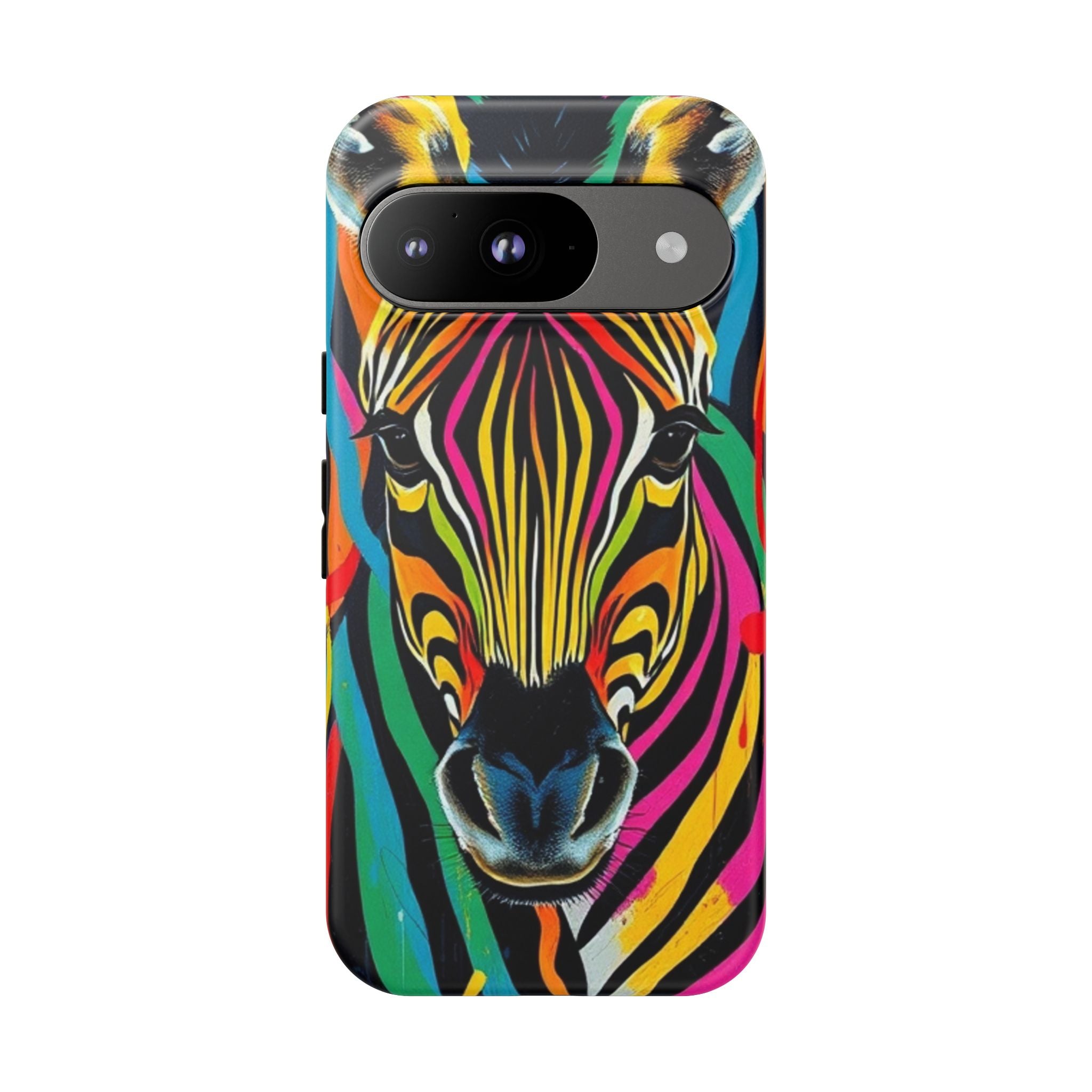 Android OR iPhone Compatible Cases - Rainbow Zebra Design - Unique Tough Cases