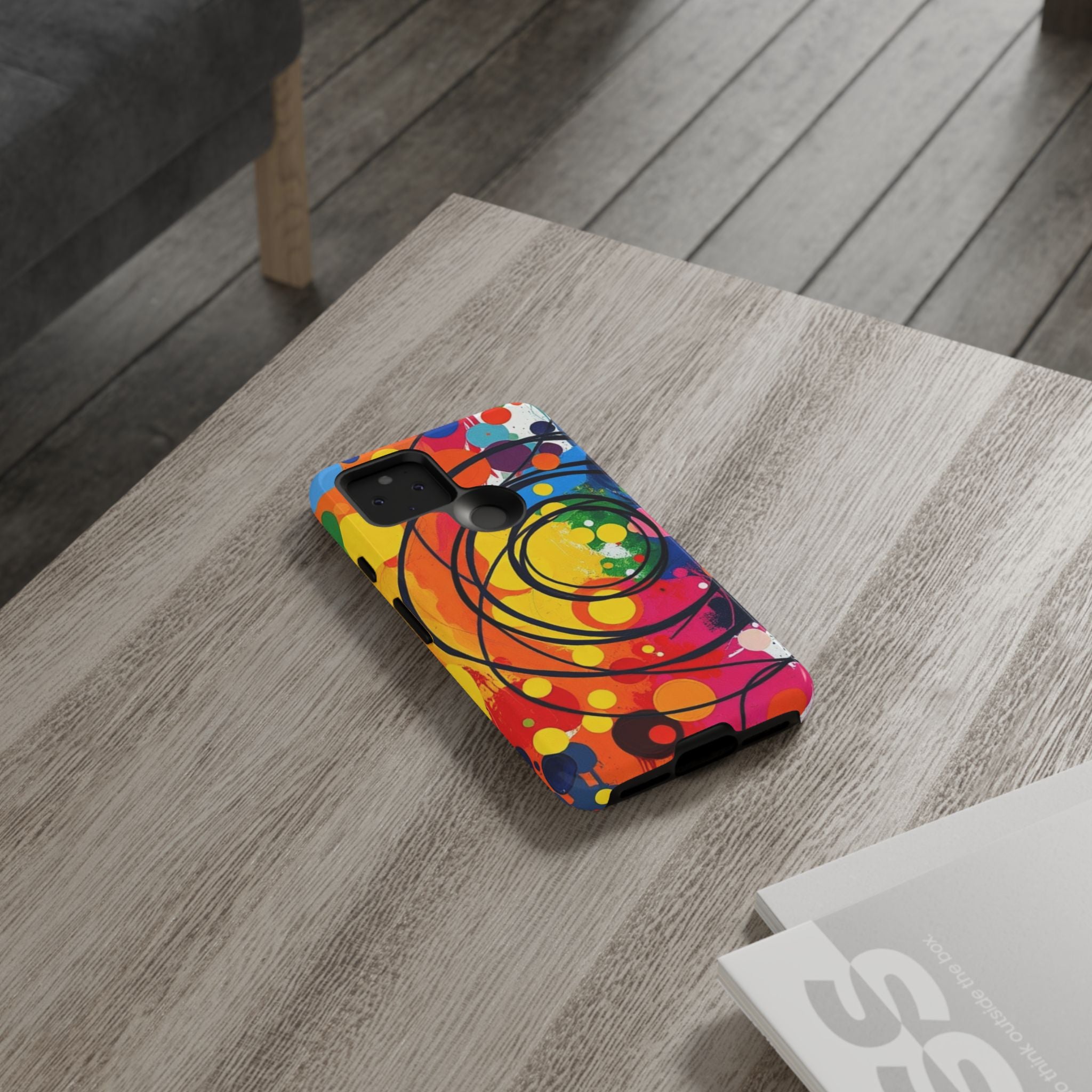 Colorful Abstract Rainbow Swirl Art Tough Case For Android & iPhone