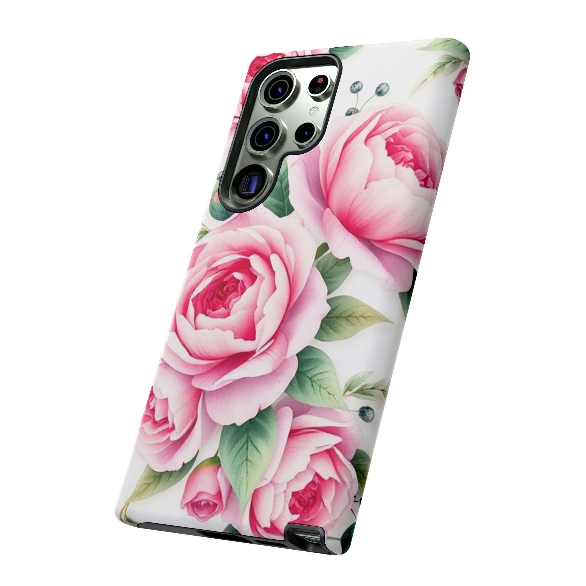 Android OR iPhone Compatible Cases - Pink Flower Design - Unique Tough Cases