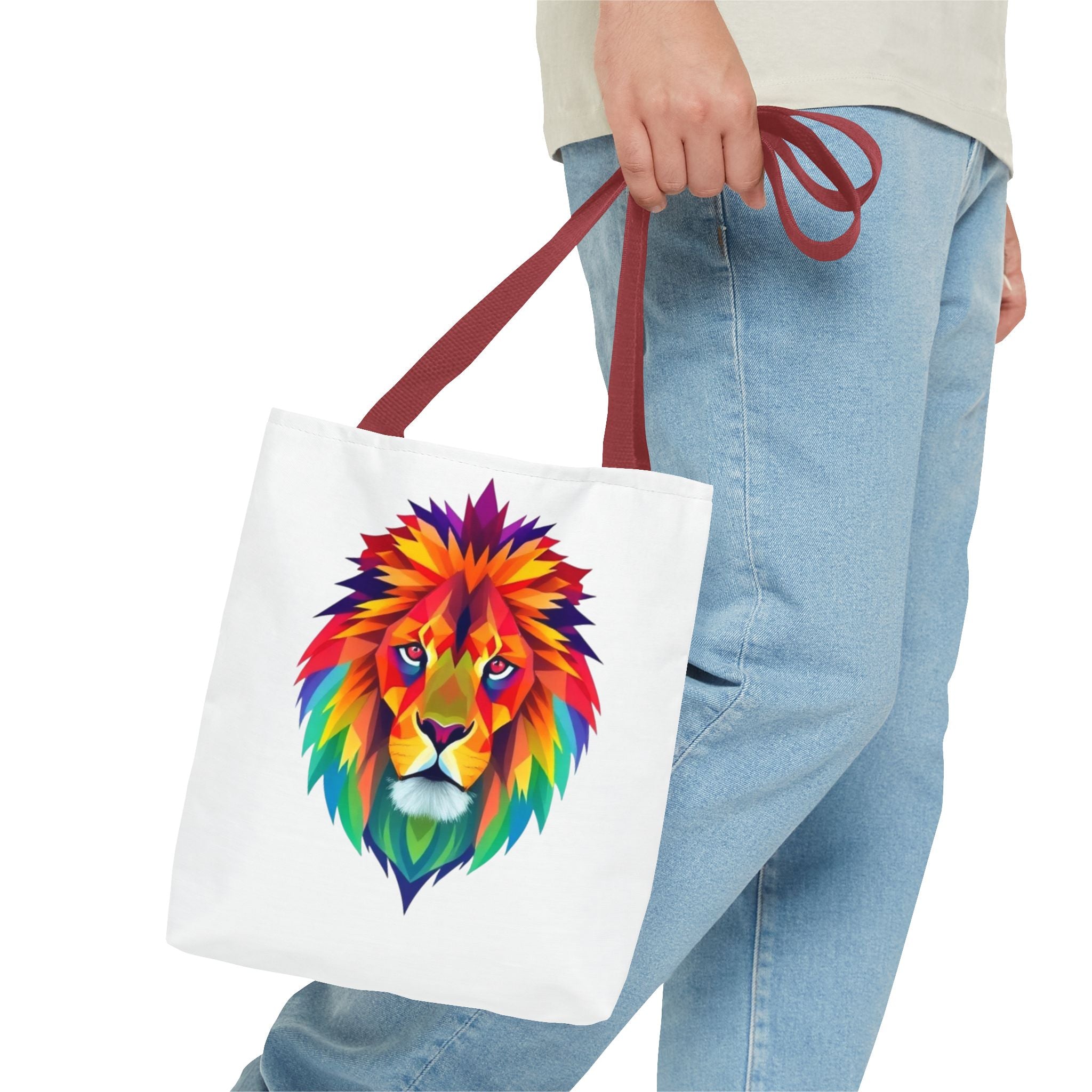 Colorful Fractal Lion Design - Tote Bag