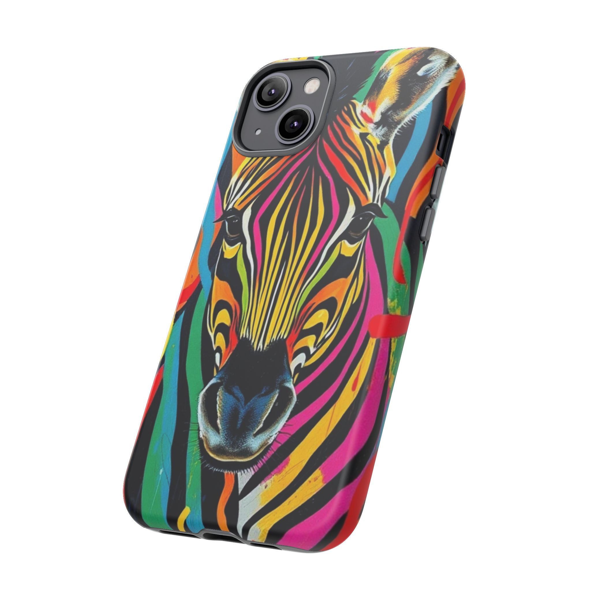 Android OR iPhone Compatible Cases - Rainbow Zebra Design - Unique Tough Cases