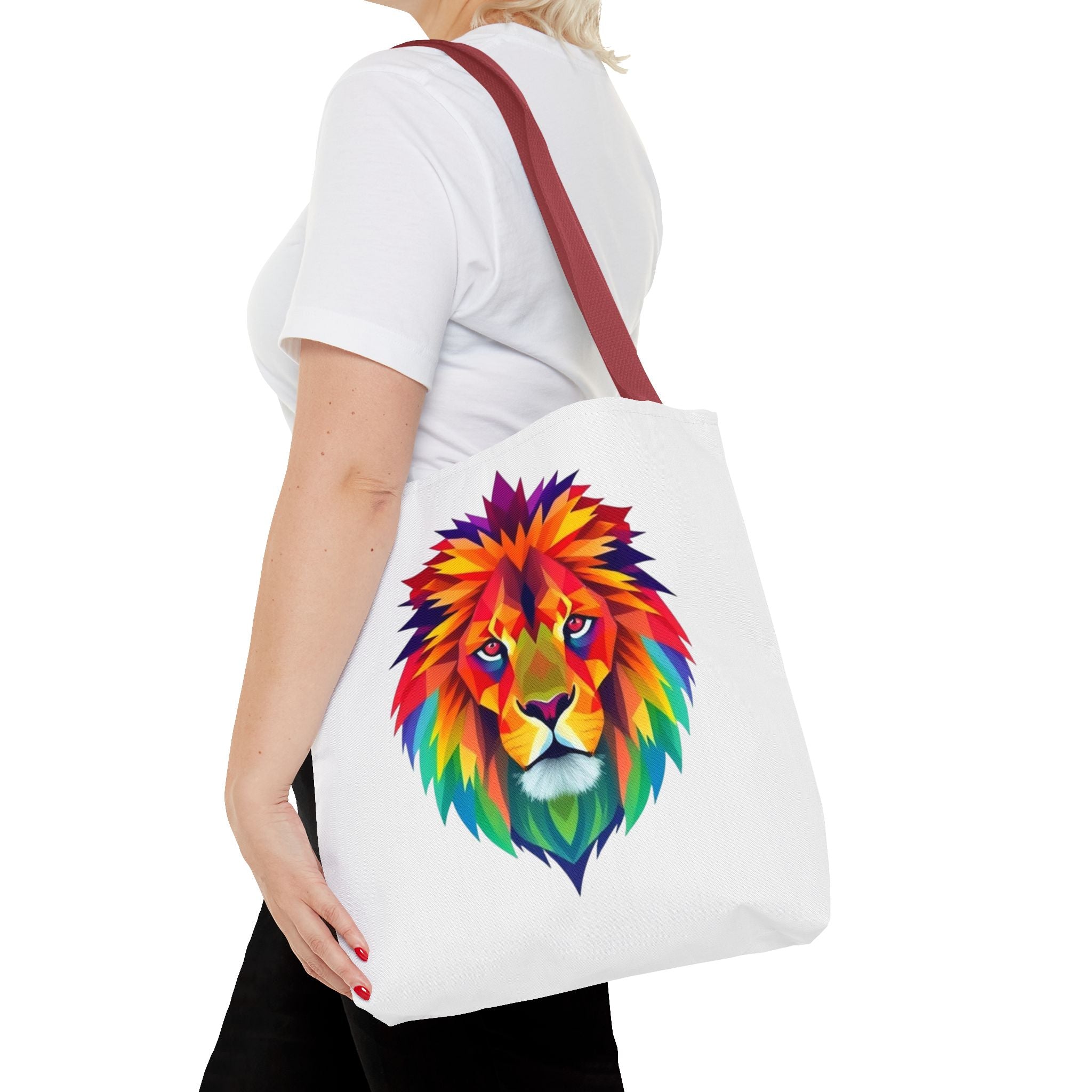 Colorful Fractal Lion Design - Tote Bag