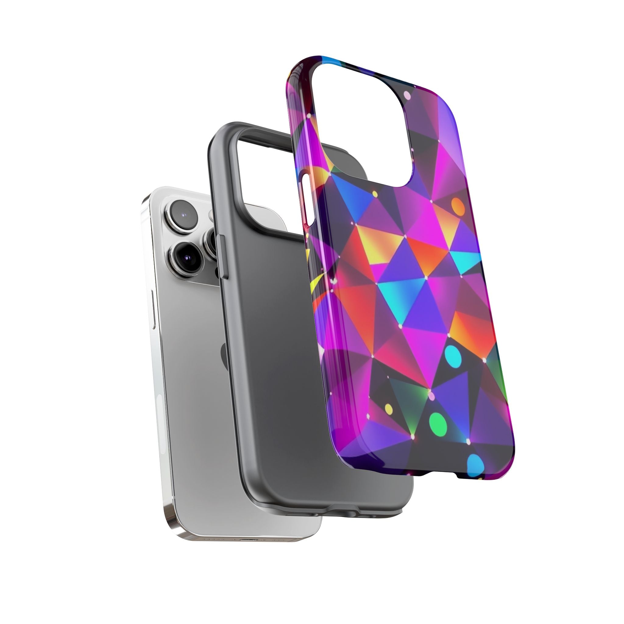 Android OR iPhone Compatible Cases - Colorful Angles Design - Unique Tough Cases