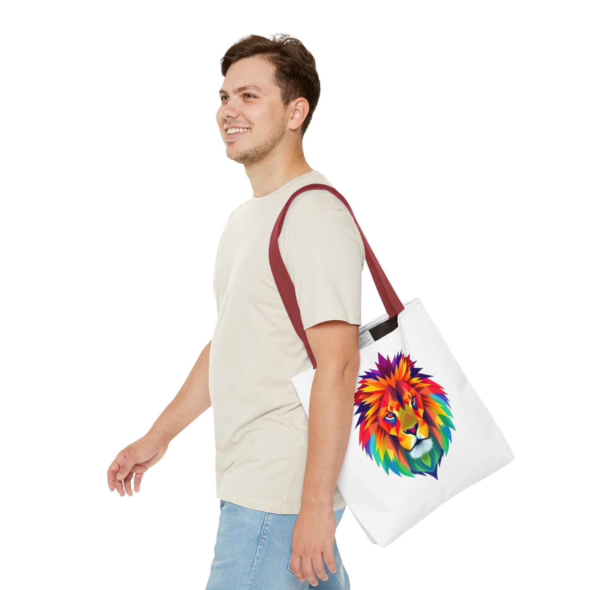 Colorful Fractal Lion Design - Tote Bag