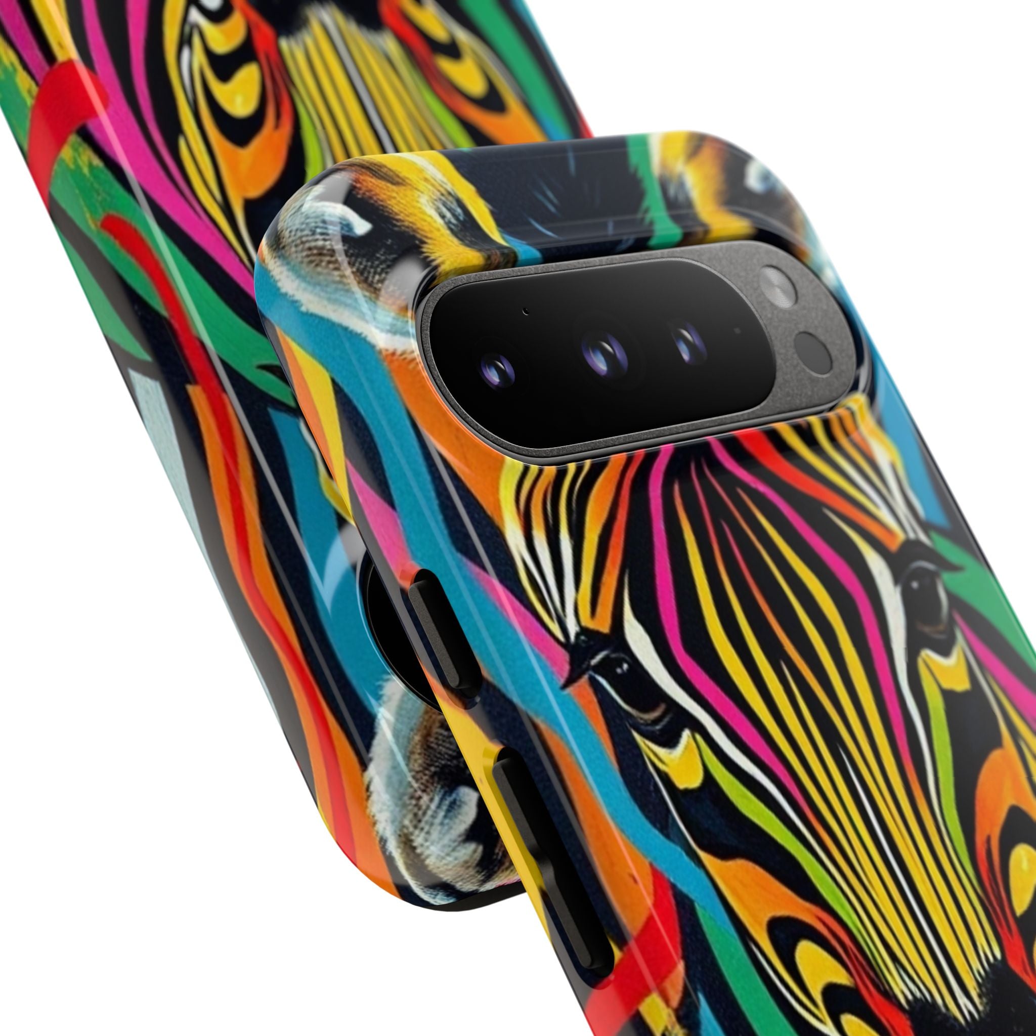 Android OR iPhone Compatible Cases - Rainbow Zebra Design - Unique Tough Cases