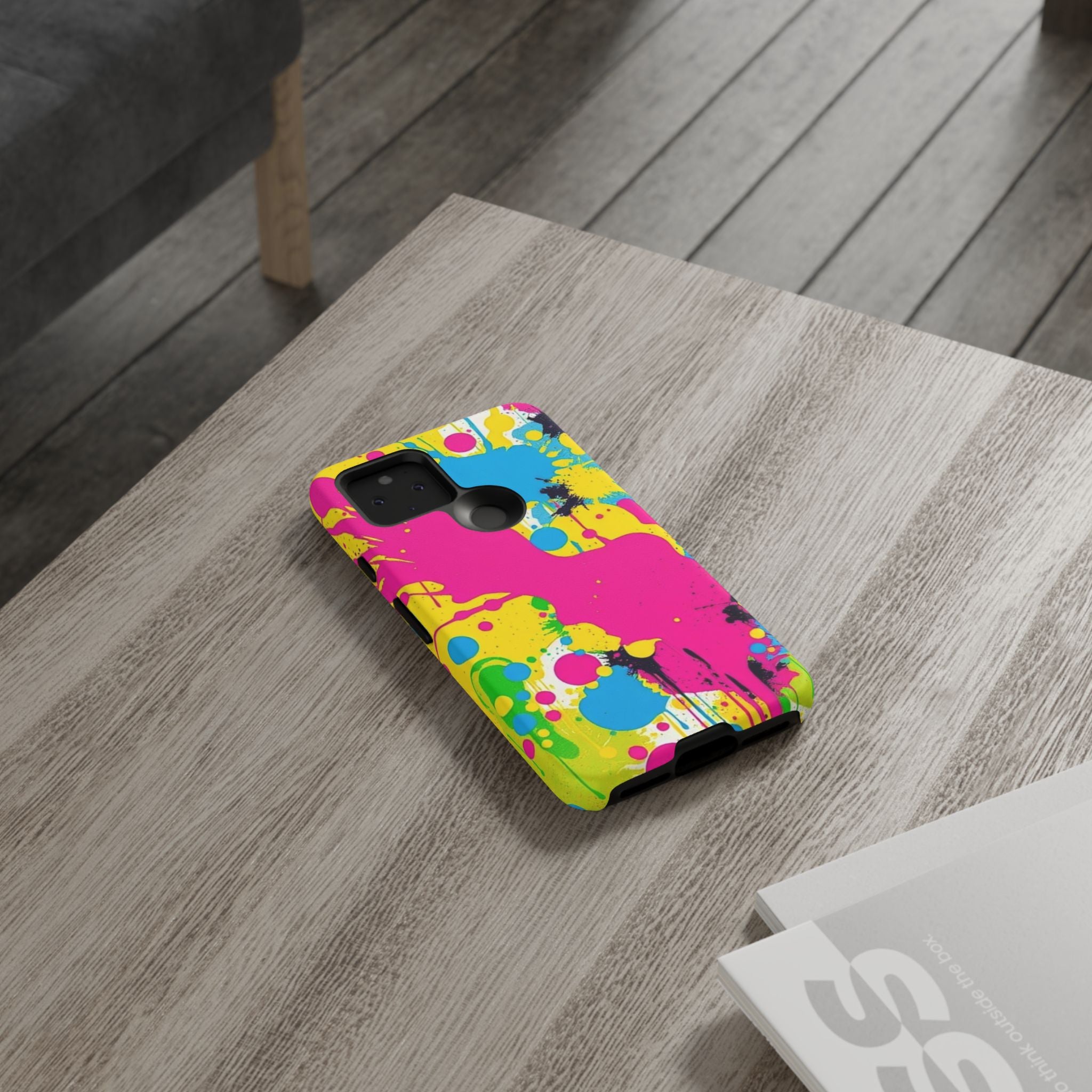 Android OR iPhone Compatible Cases - Crazy Retro Color Splash Design - Unique Tough Cases