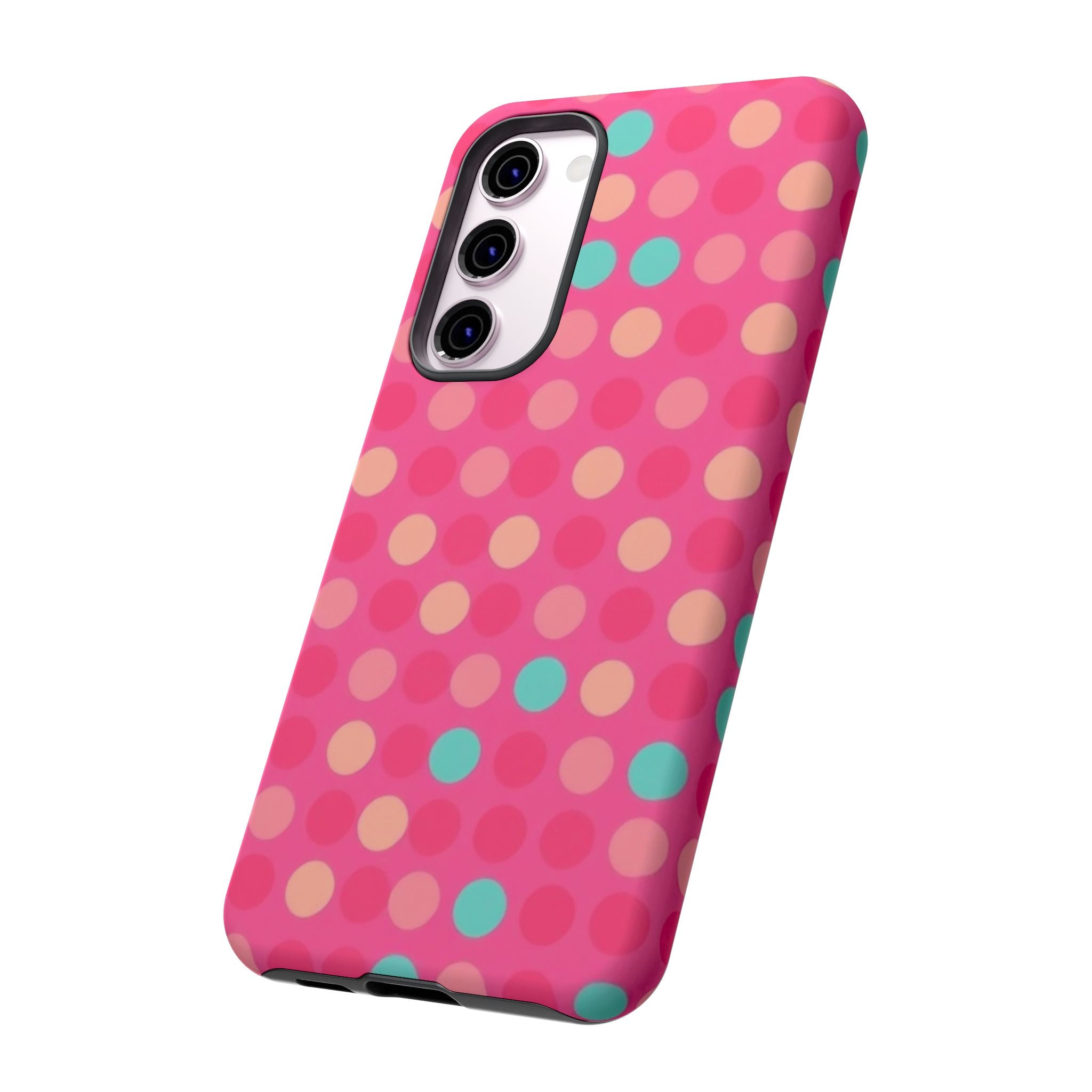 Android OR iPhone Protective Cases - Retro Polka Dots Pattern Tough Case