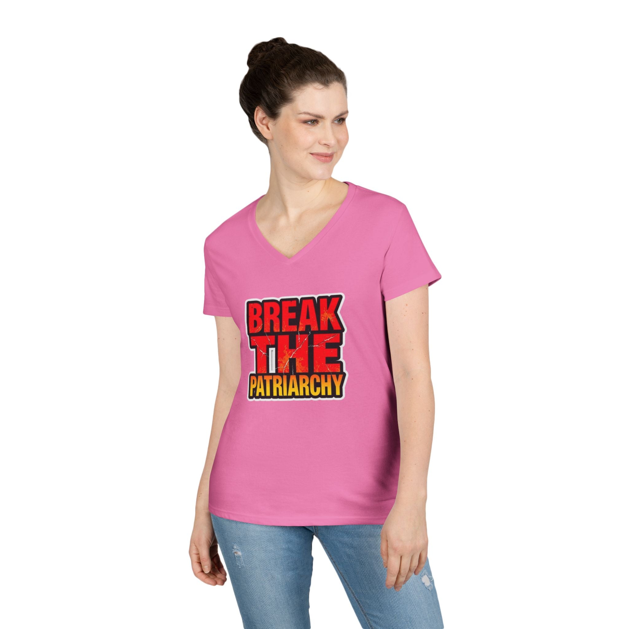 Women's Empowerment V-Neck T-Shirt - Break The Patriarchy
