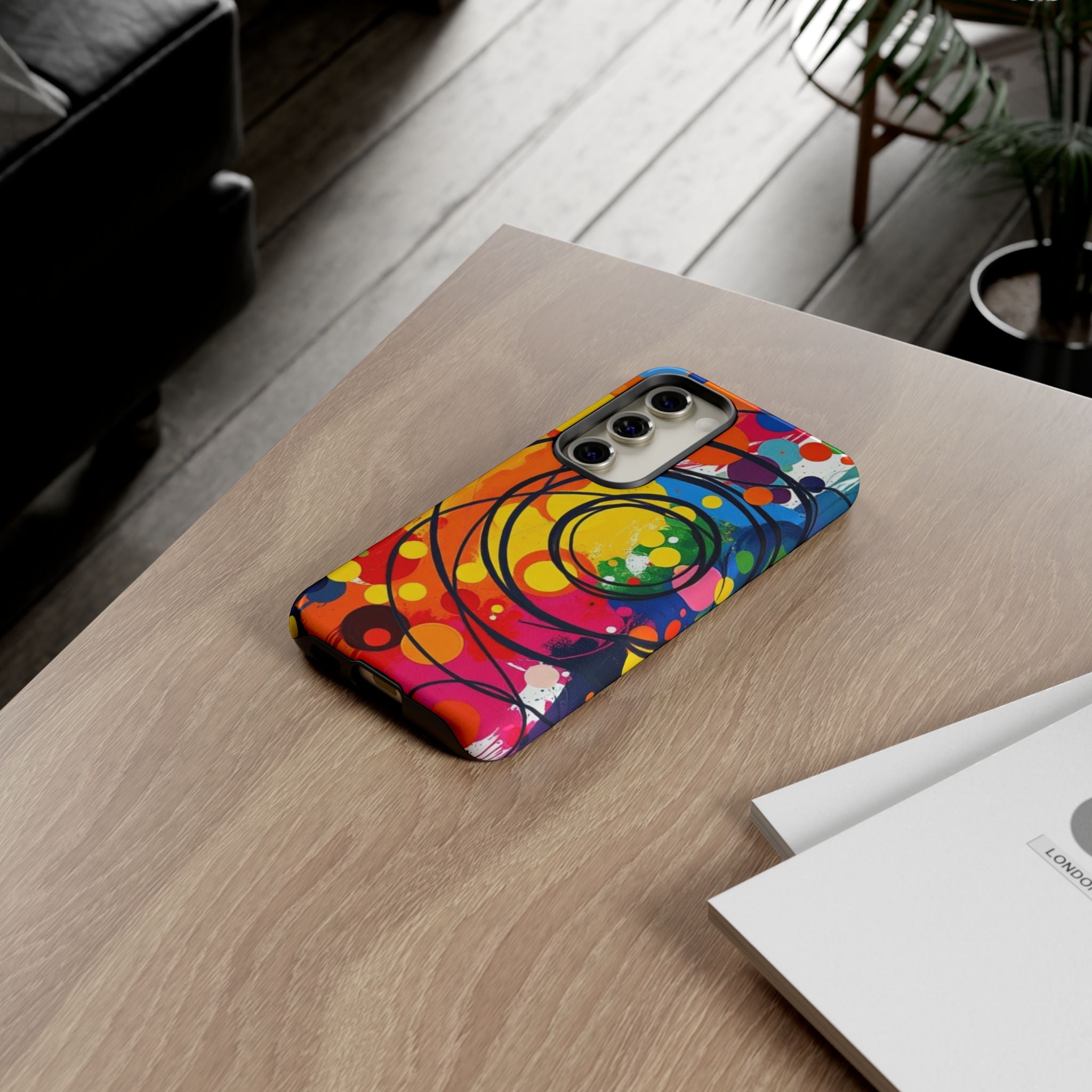Colorful Abstract Rainbow Swirl Art Tough Case For Android & iPhone