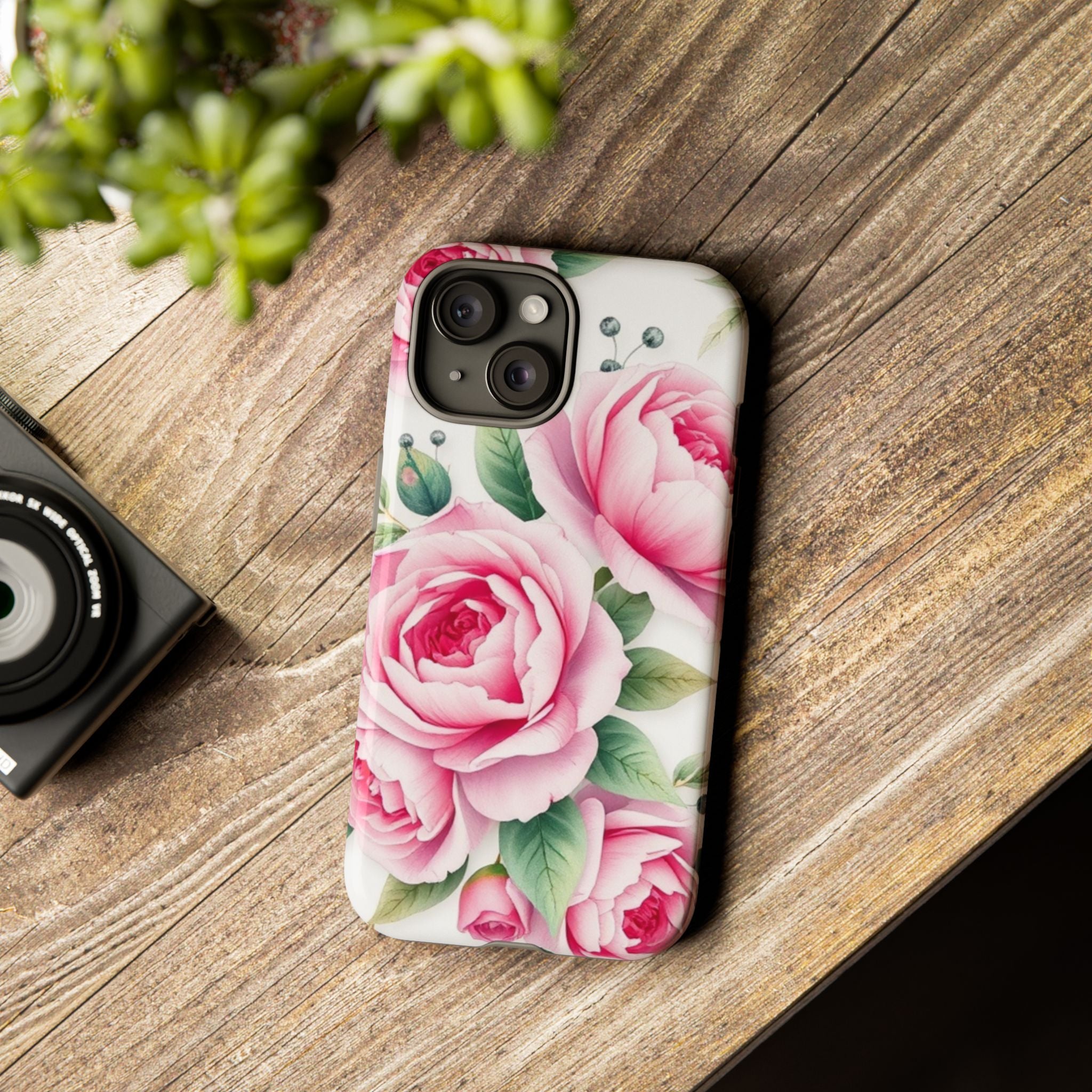Android OR iPhone Compatible Cases - Pink Flower Design - Unique Tough Cases
